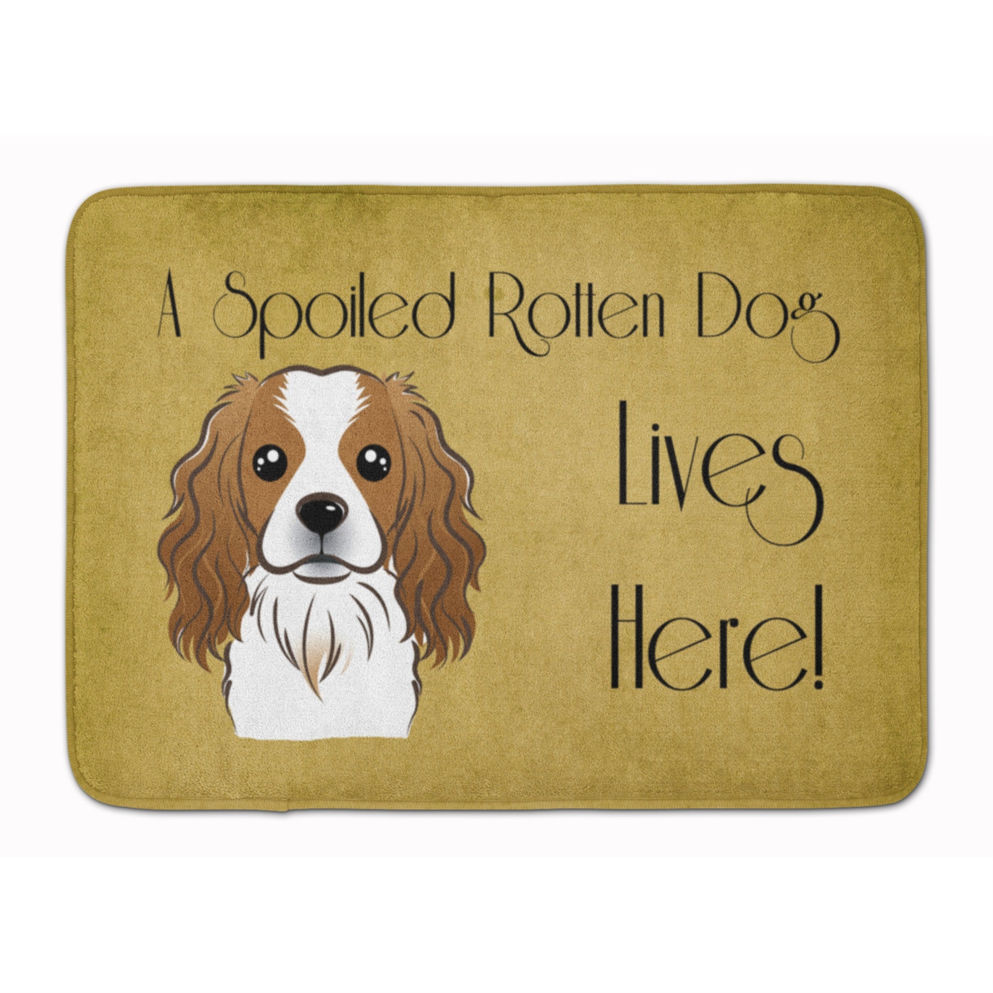 Caroline'S Treasures Cavalier Spaniel Spoiled Dog Lives Here Floor Mat, 19 X 27, Multicolor