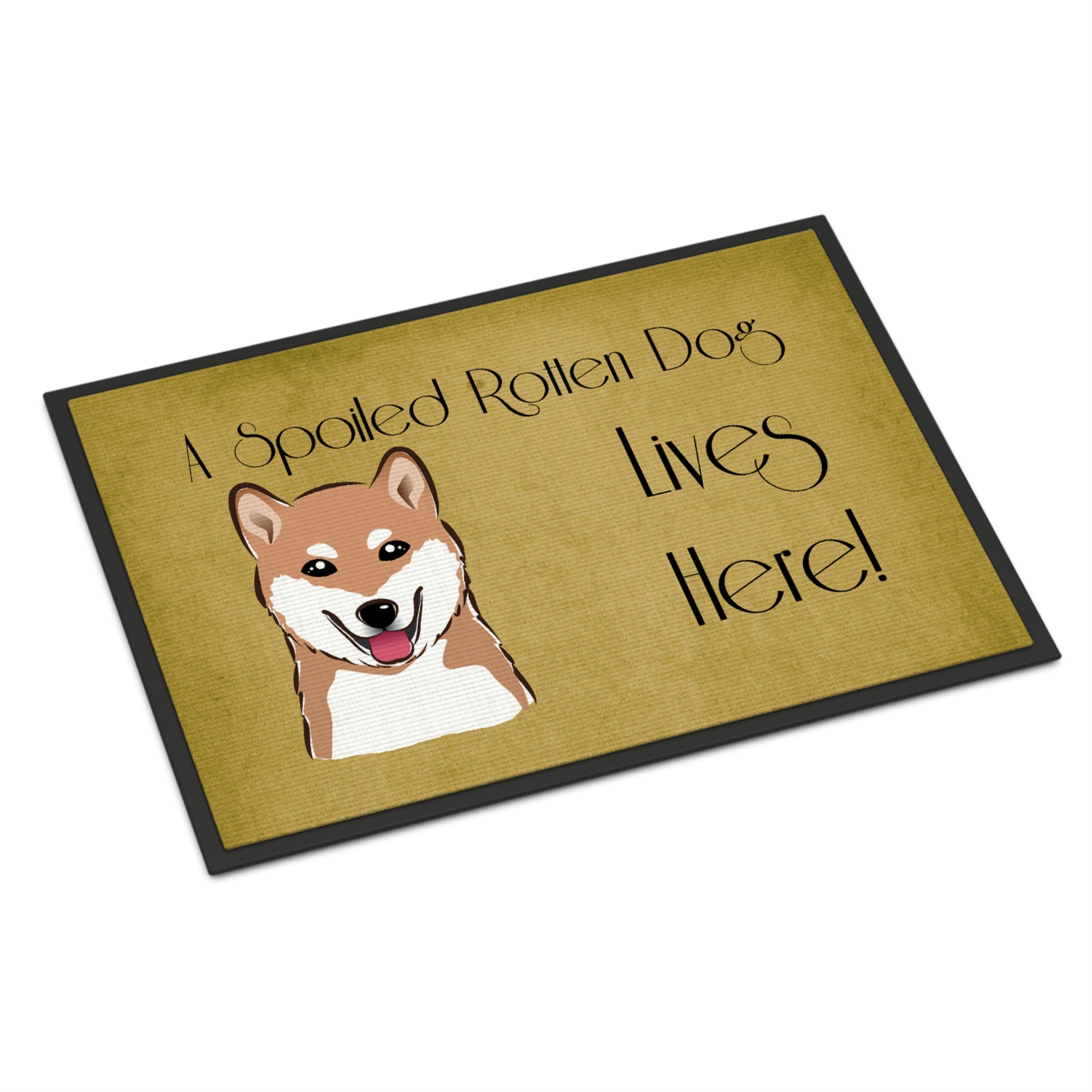 Caroline'S Treasures Bb1473Jmat Shiba Inu Spoiled Dog Lives Here Indoor Or Outdoor Mat, 24 X 36, Multicolor