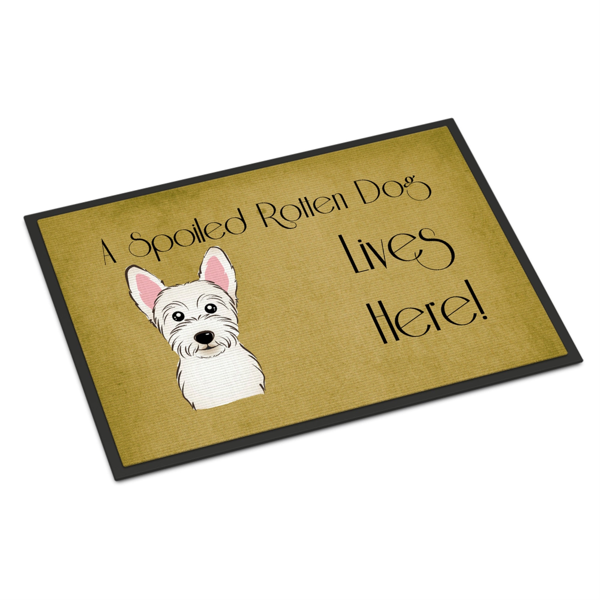 Caroline'S Treasures Bb1474Mat Westie Spoiled Dog Lives Here Indoor Or Outdoor Mat, 18 X 27, Multicolor