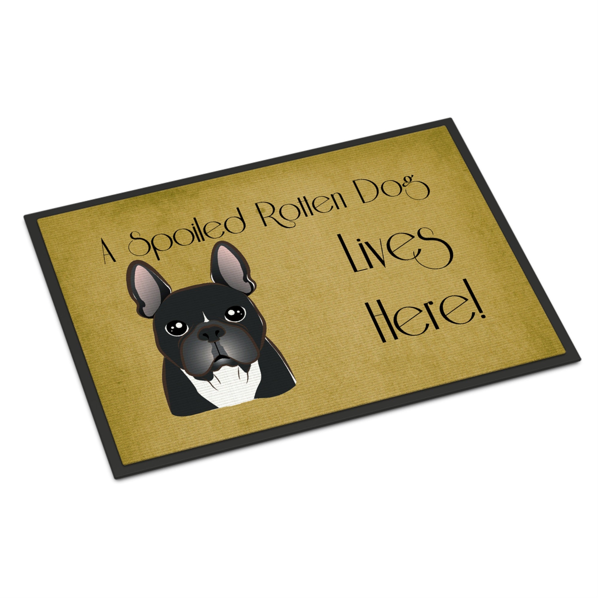 Caroline'S Treasures Bb1475Jmat French Bulldog Spoiled Dog Lives Here Indoor Or Outdoor Mat, 24 X 36, Multicolor