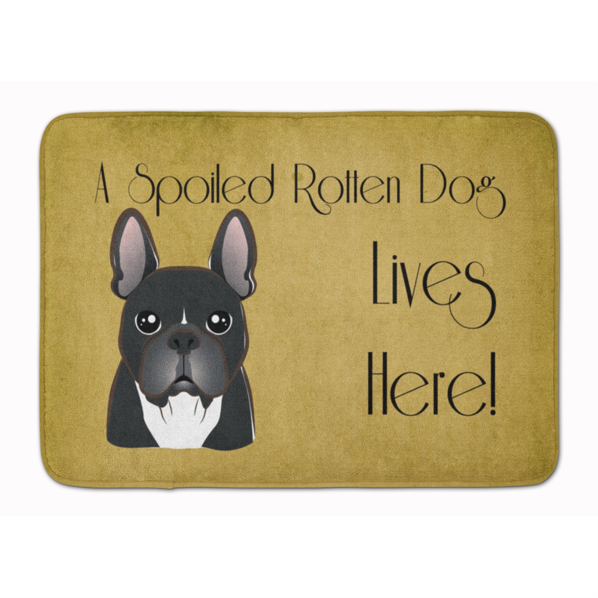 Caroline'S Treasures French Bulldog Spoiled Dog Lives Here Floor Mat, 19 X 27, Multicolor