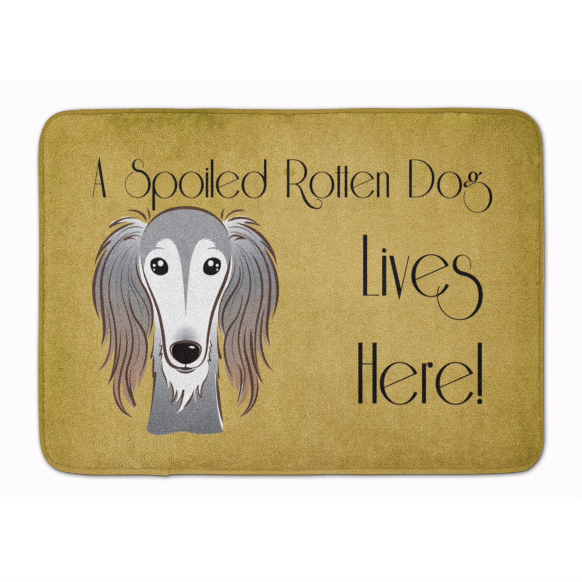 Caroline'S Treasures Saluki Spoiled Dog Lives Here Floor Mat, 19 X 27, Multicolor