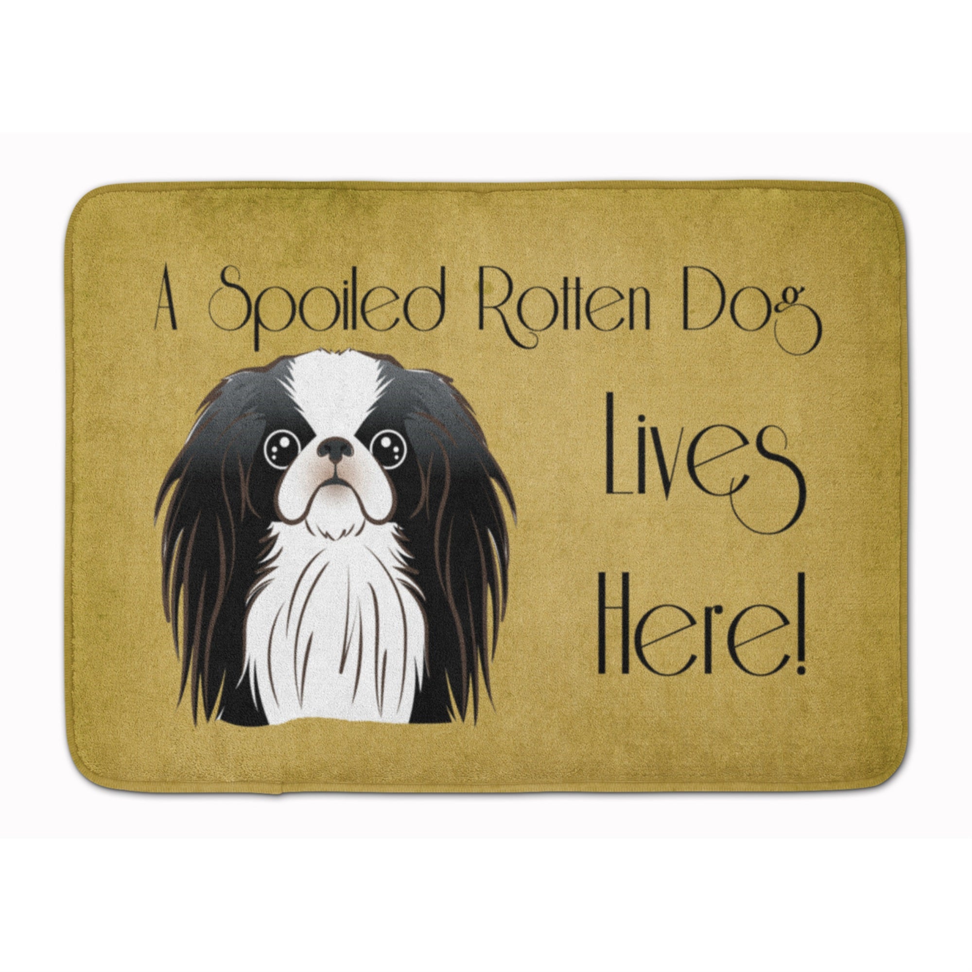Caroline'S Treasures Japanese Chin Spoiled Dog Lives Here Floor Mat, 19 X 27, Multicolor
