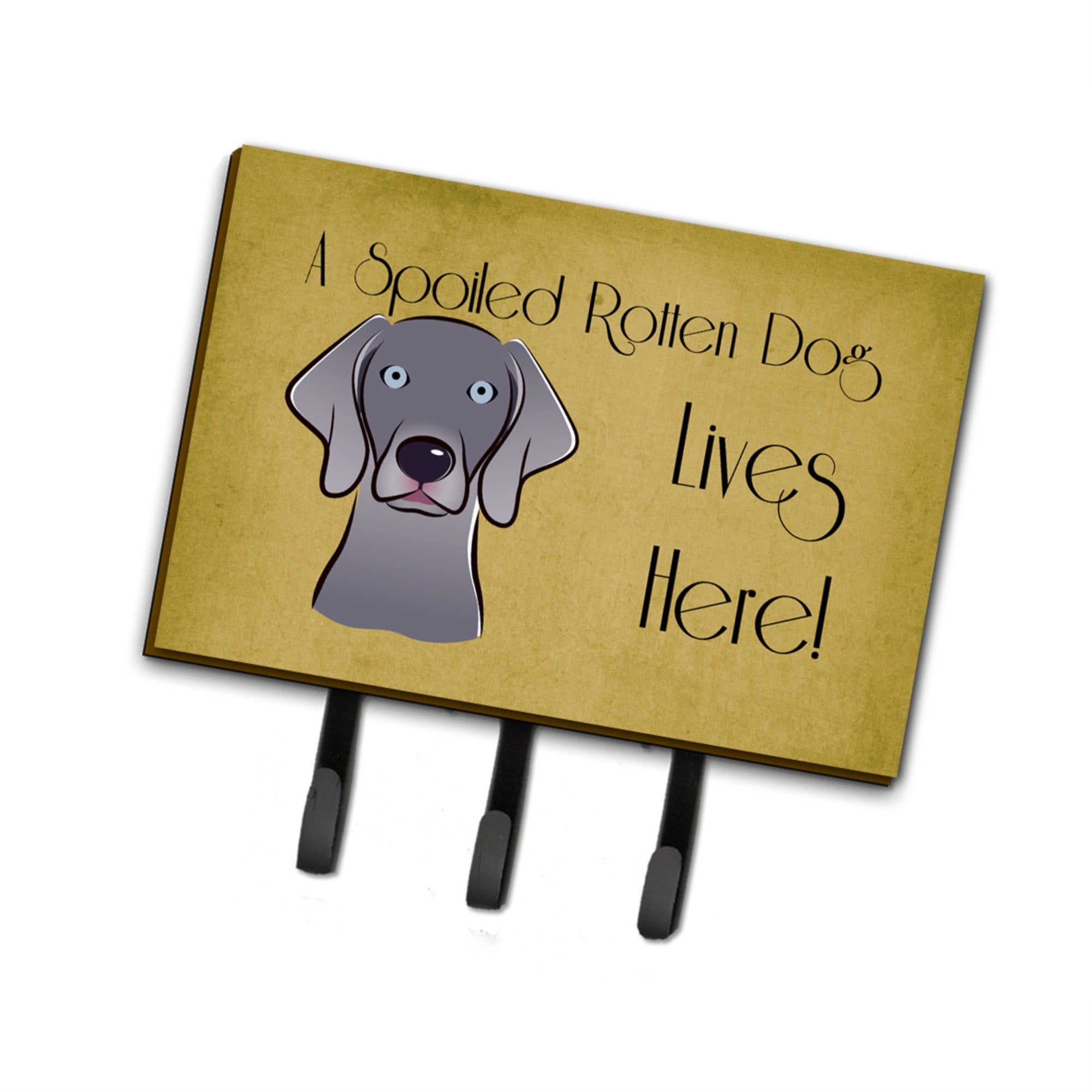 Caroline'S Treasures Bb1479Th68 Weimaraner Spoiled Dog Lives Here Leash Or Key Holder, Large, Multicolor