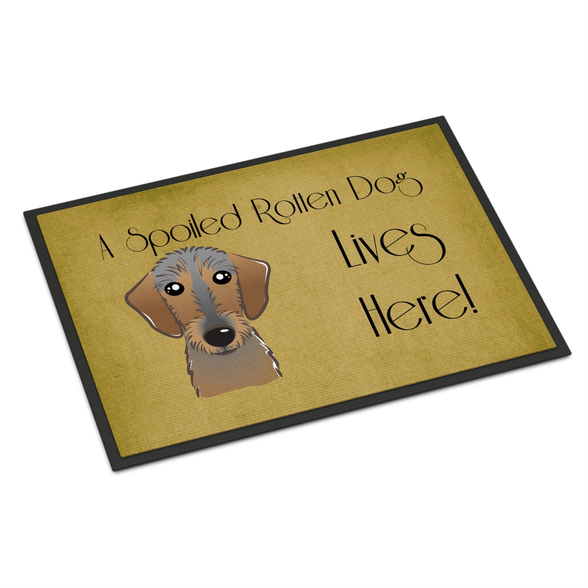 Caroline'S Treasures Bb1481Jmat Wirehaired Dachshund Spoiled Dog Lives Here Indoor Or Outdoor Mat, 24 X 36, Multicolor