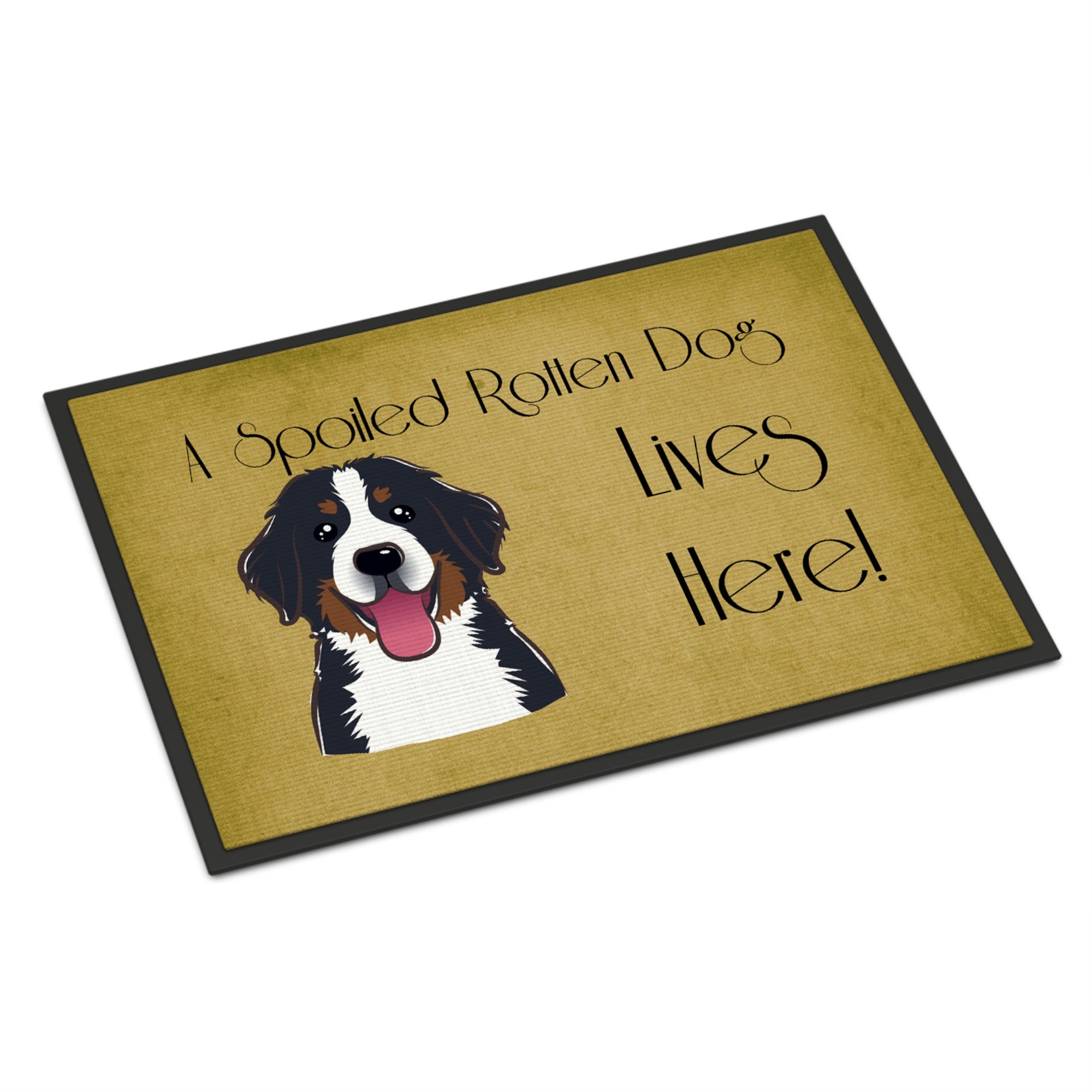 Caroline'S Treasures Bb1485Jmat Bernese Mountain Dog Spoiled Dog Lives Here Indoor Or Outdoor Mat, 24 X 36, Multic