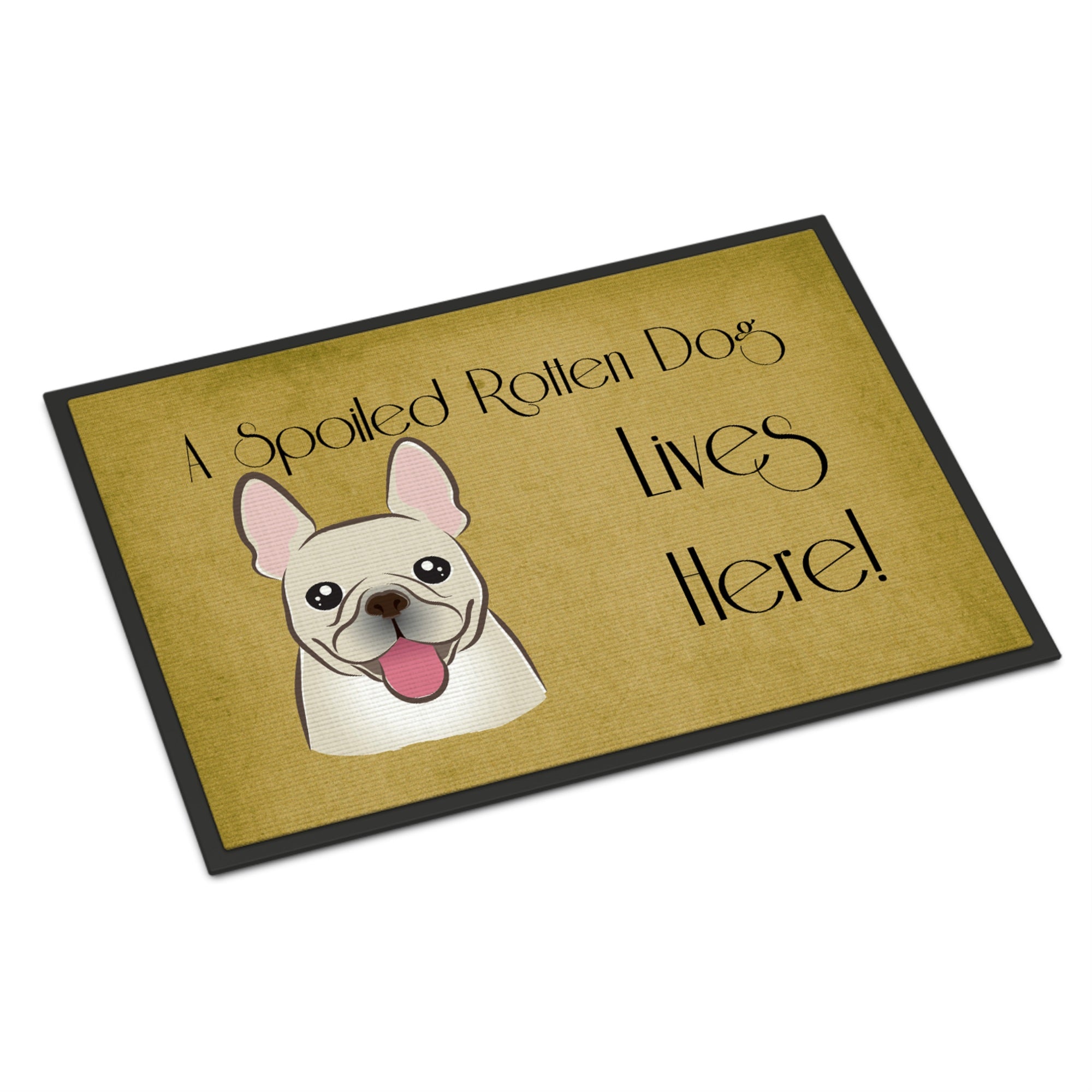 Caroline'S Treasures Bb1486Mat French Bulldog Spoiled Dog Lives Here Indoor Or Outdoor Mat, 18 X 27, Multicolor