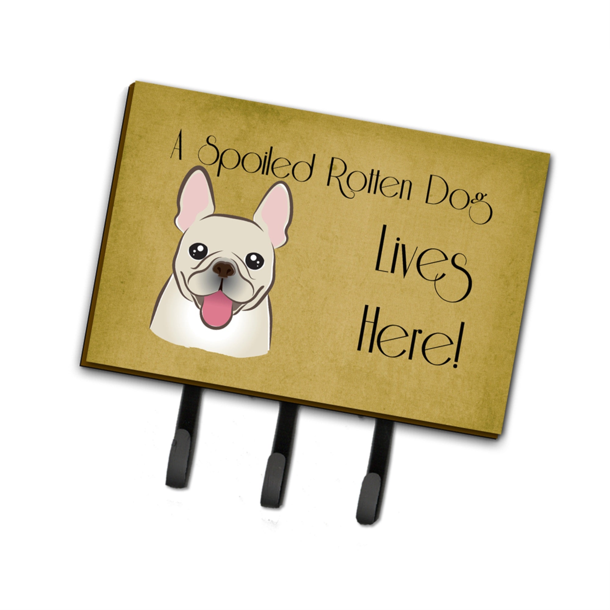 Caroline'S Treasures Bb1486Th68 French Bulldog Spoiled Dog Lives Here Leash Or Key Holder, Large, Multicolor