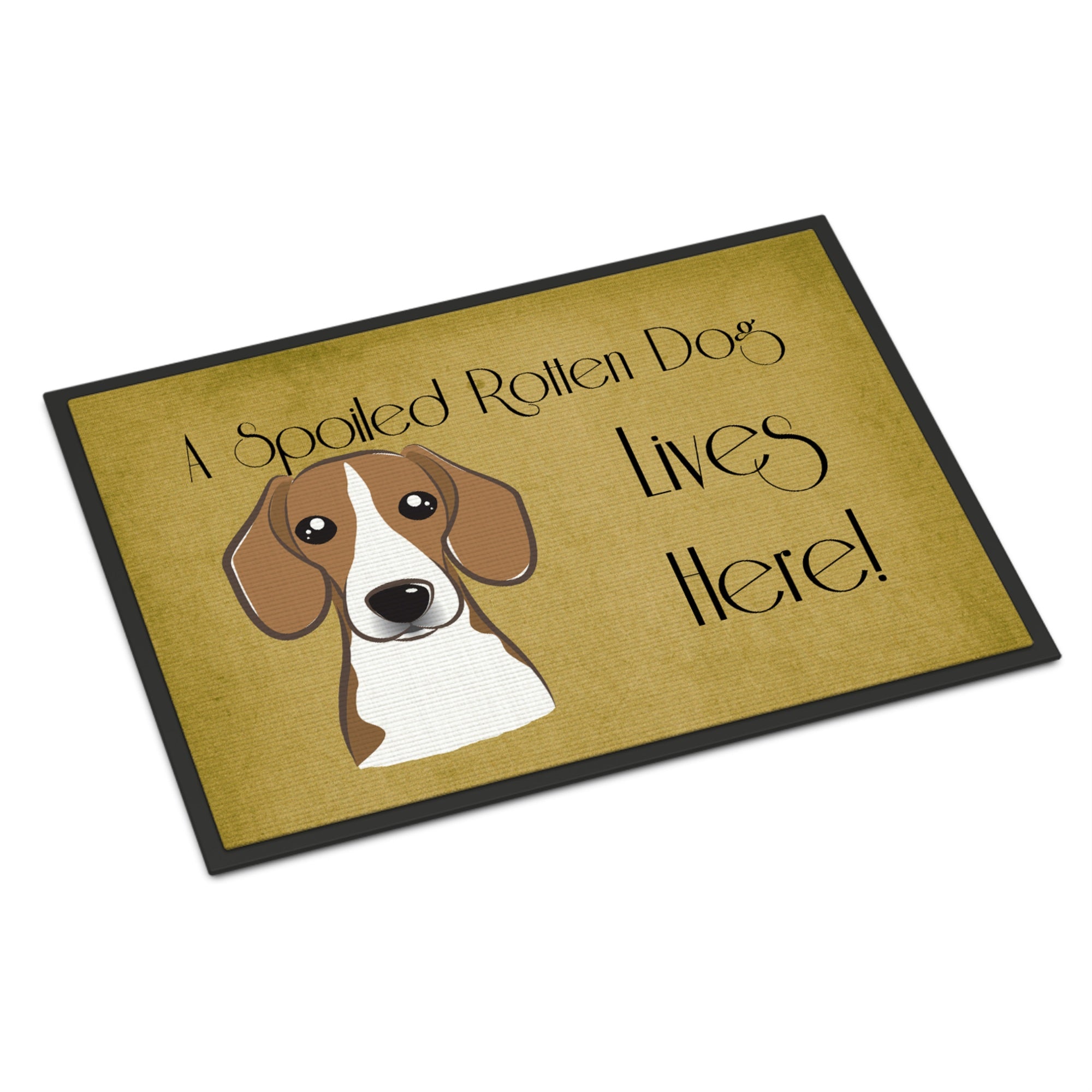 Caroline'S Treasures Bb1487Jmat Beagle Spoiled Dog Lives Here Indoor Or Outdoor Mat, 24 X 36, Multicolor