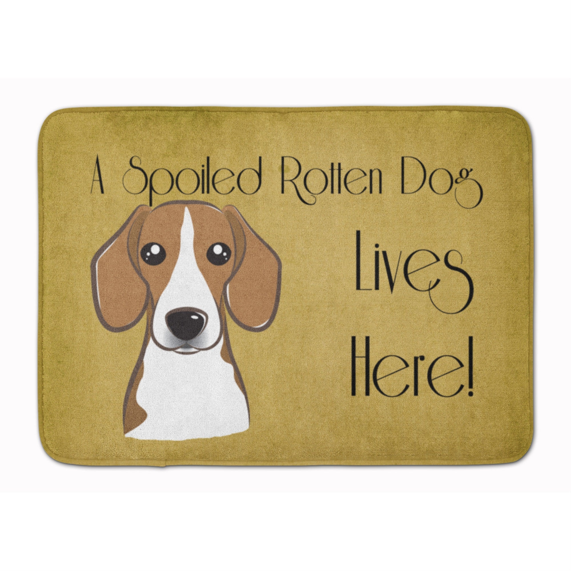 Caroline'S Treasures Beagle Spoiled Dog Lives Here Floor Mat, 19 X 27, Multicolor