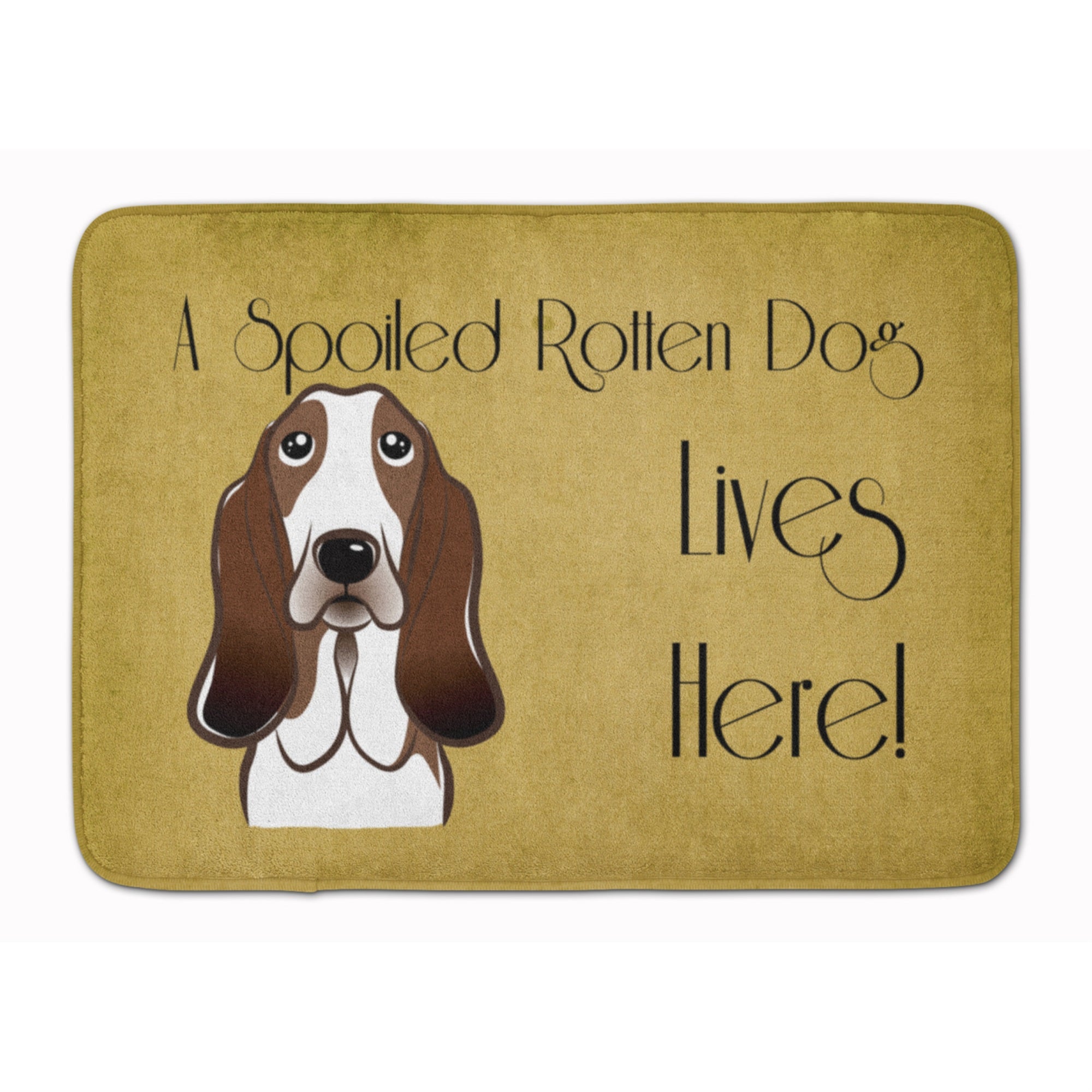 Caroline'S Treasures Basset Hound Spoiled Dog Lives Here Floor Mat, 19 X 27, Multicolor