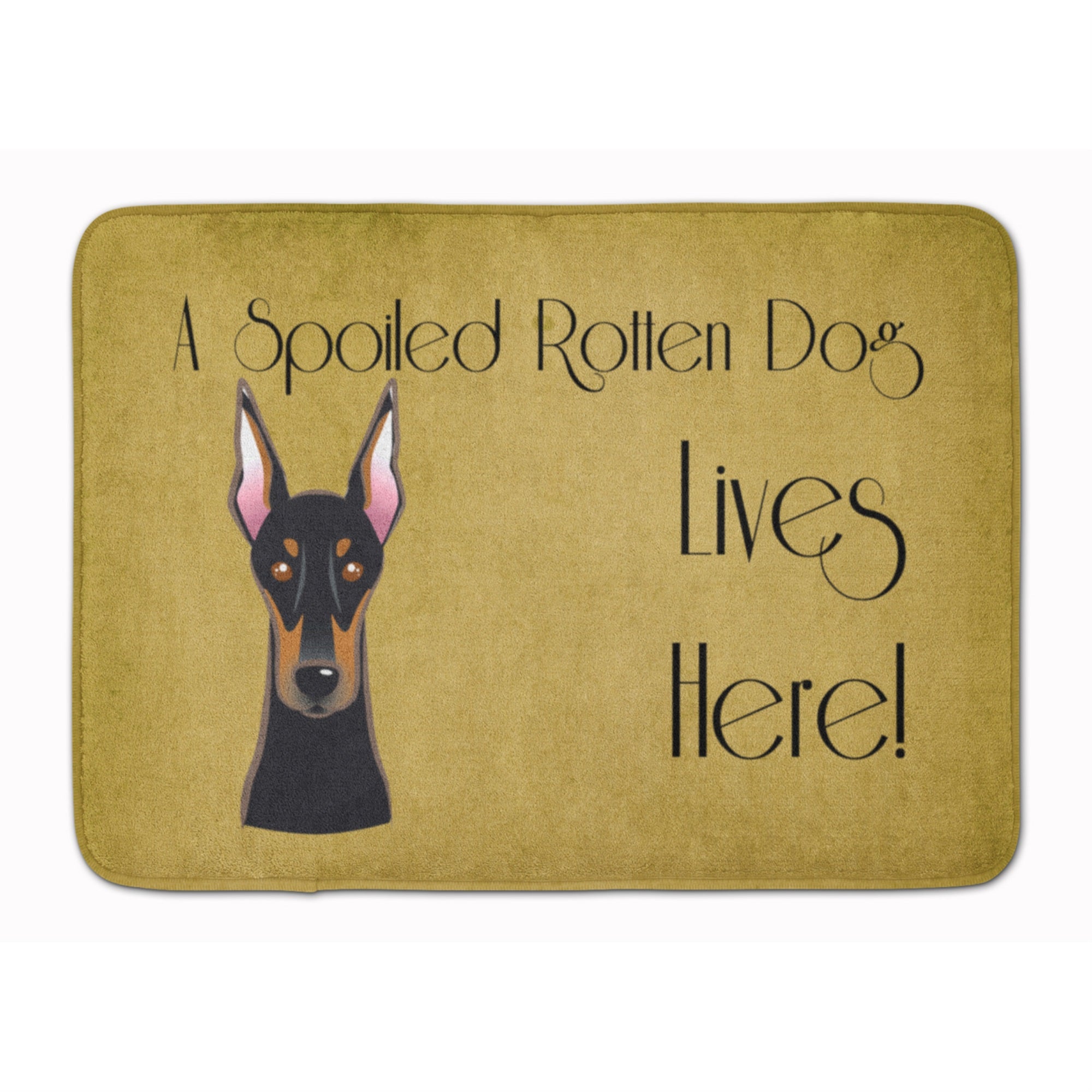 Caroline'S Treasures Doberman Spoiled Dog Lives Here Floor Mat, 19 X 27, Multicolor