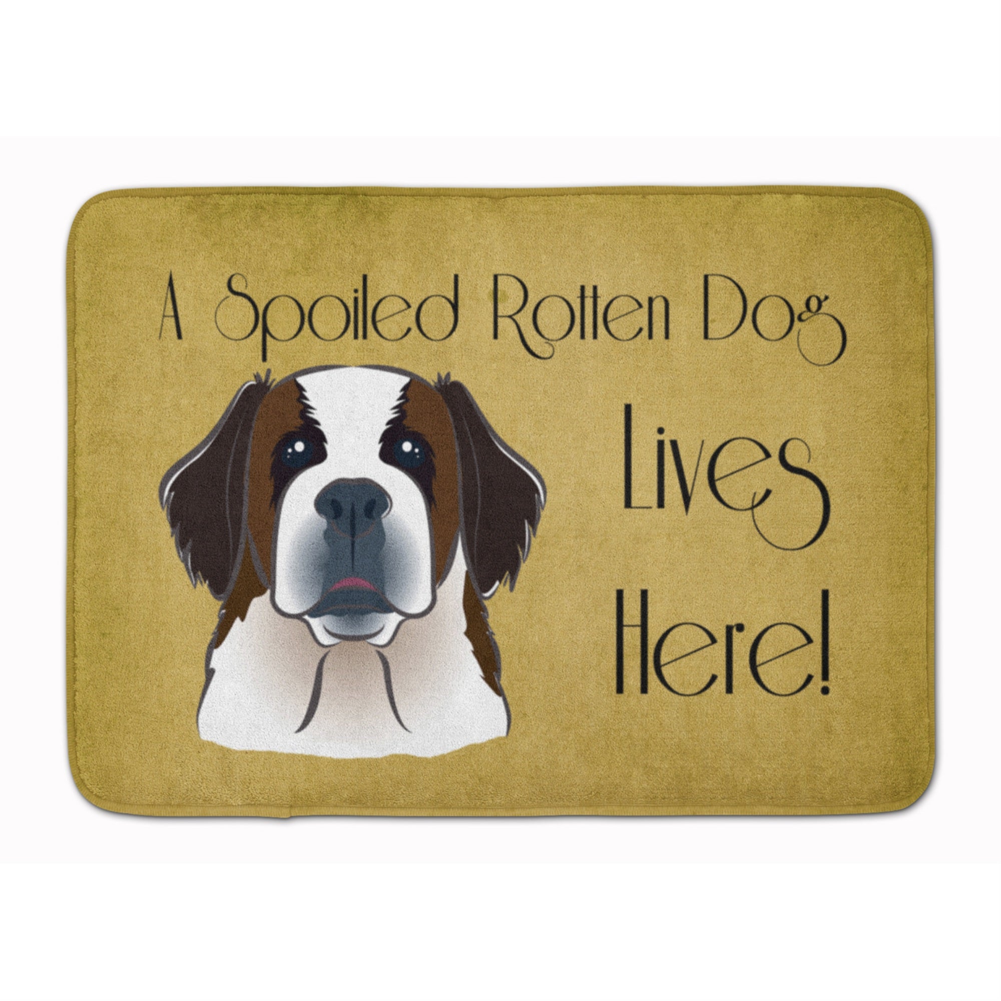 Caroline'S Treasures Saint Bernard Spoiled Dog Lives Here Floor Mat, 19 X 27, Multicolor