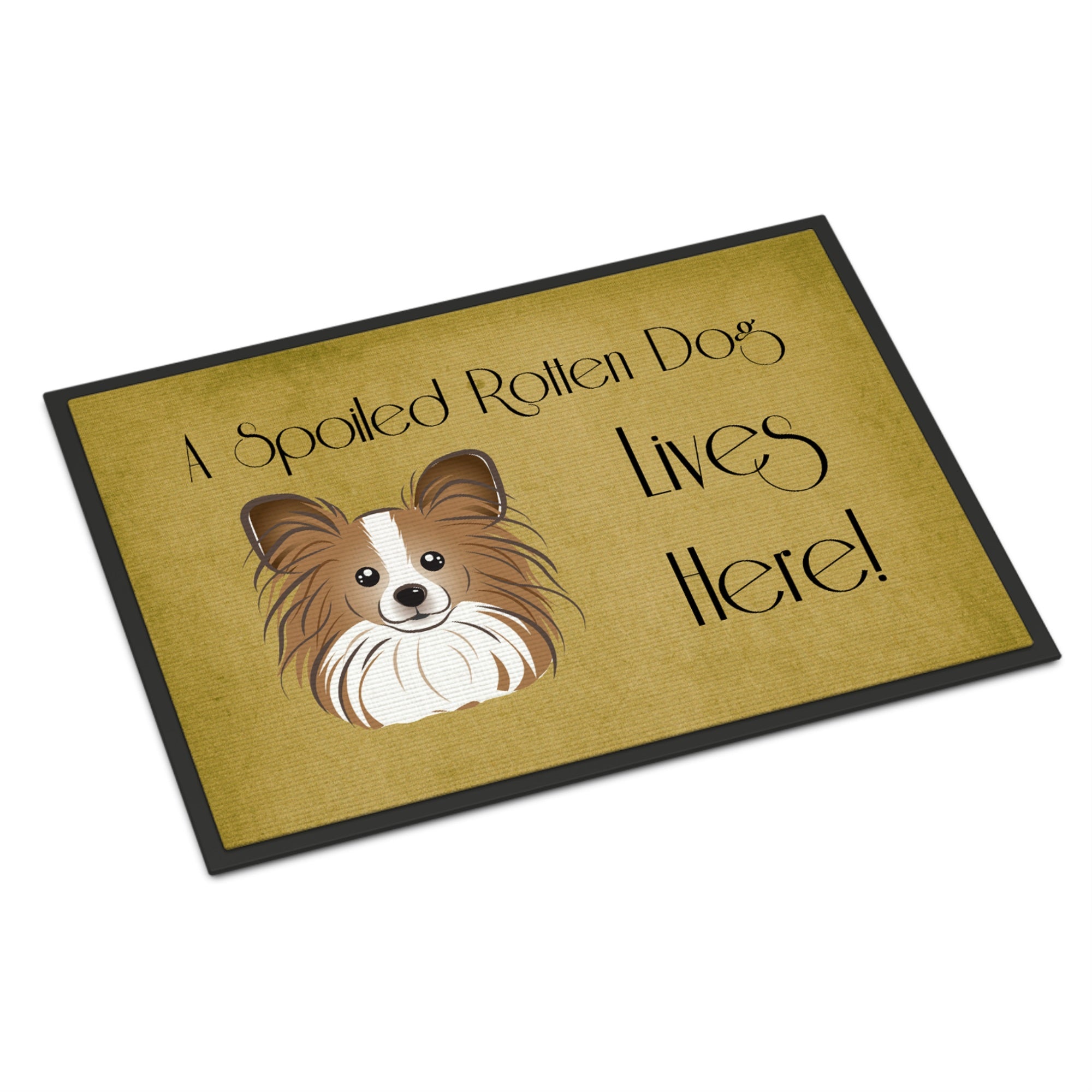 Caroline'S Treasures Bb1496Jmat Papillon Spoiled Dog Lives Here Indoor Or Outdoor Mat, 24 X 36, Multicolor
