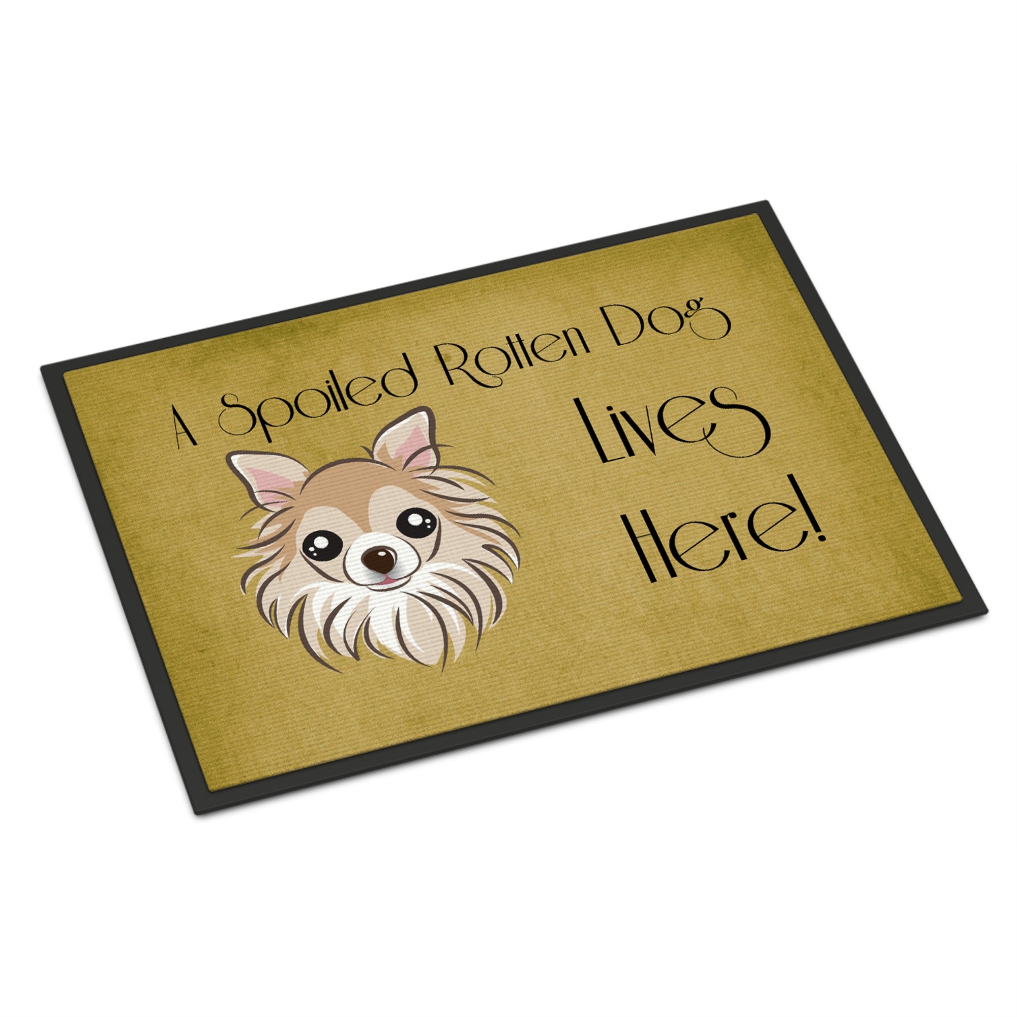 Caroline'S Treasures Bb1499Mat Chihuahua Spoiled Dog Lives Here Indoor Or Outdoor Mat, 18 X 27, Multicolor