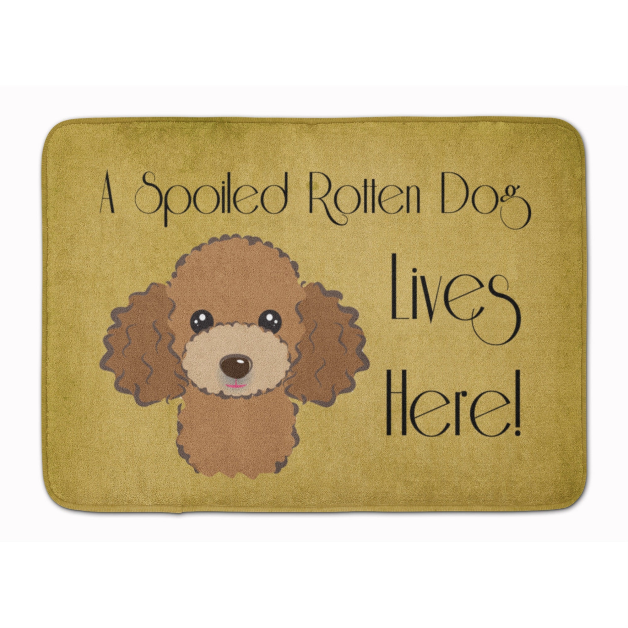 Caroline'S Treasures Chocolate Brown Poodle Spoiled Dog Floor Mat, 19 X 27, Multicolor