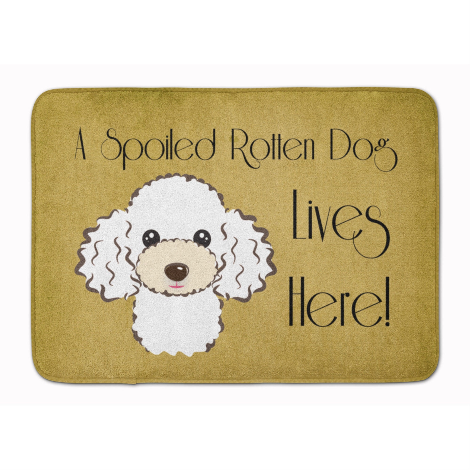 Caroline'S Treasures White Poodle Spoiled Dog Lives Here Floor Mat, 19 X 27, Multicolor