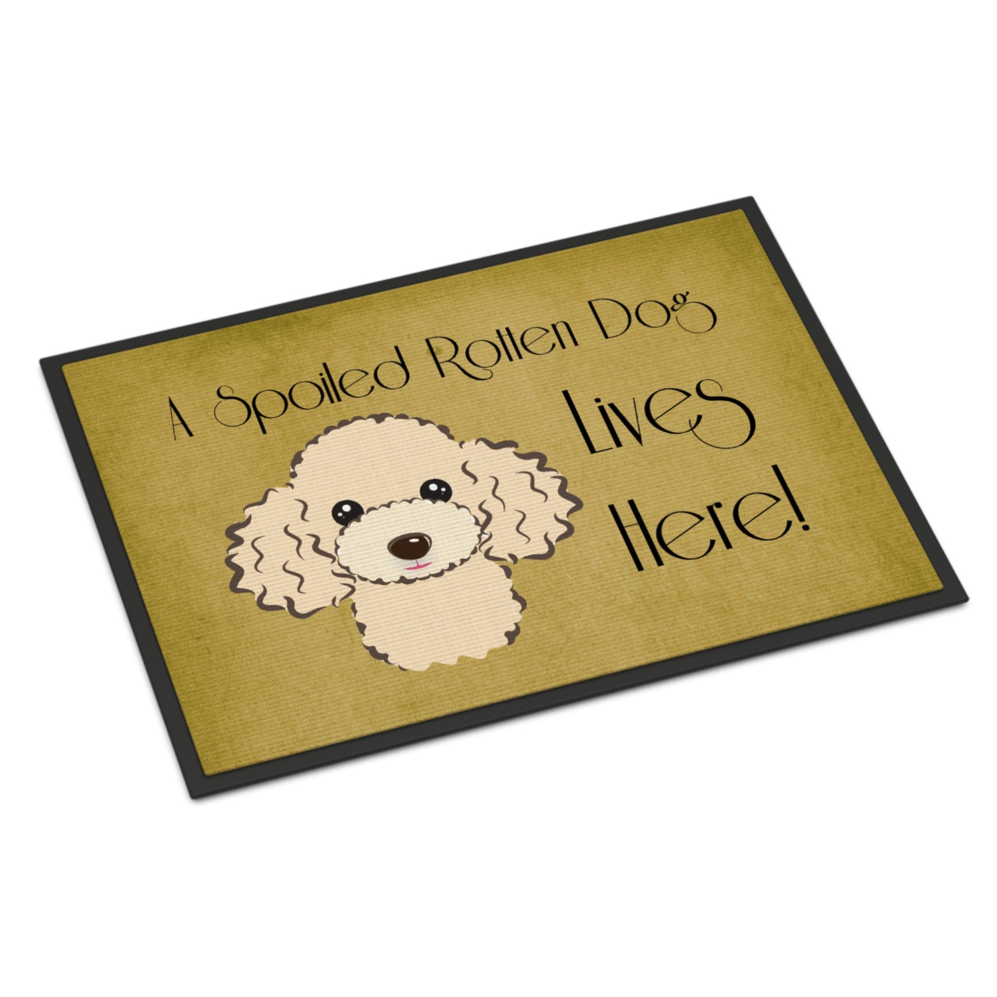 Caroline'S Treasures Bb1506Jmat Buff Poodle Spoiled Dog Lives Here Indoor Or Outdoor Mat, 24 X 36, Multicolor