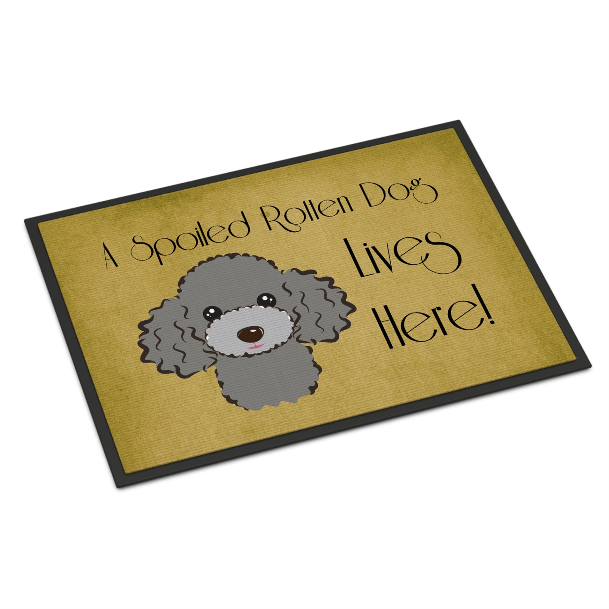 Caroline'S Treasures Bb1507Mat Silver Gray Poodle Spoiled Dog Lives Here Indoor Or Outdoor Mat, 18 X 27, Multicolor