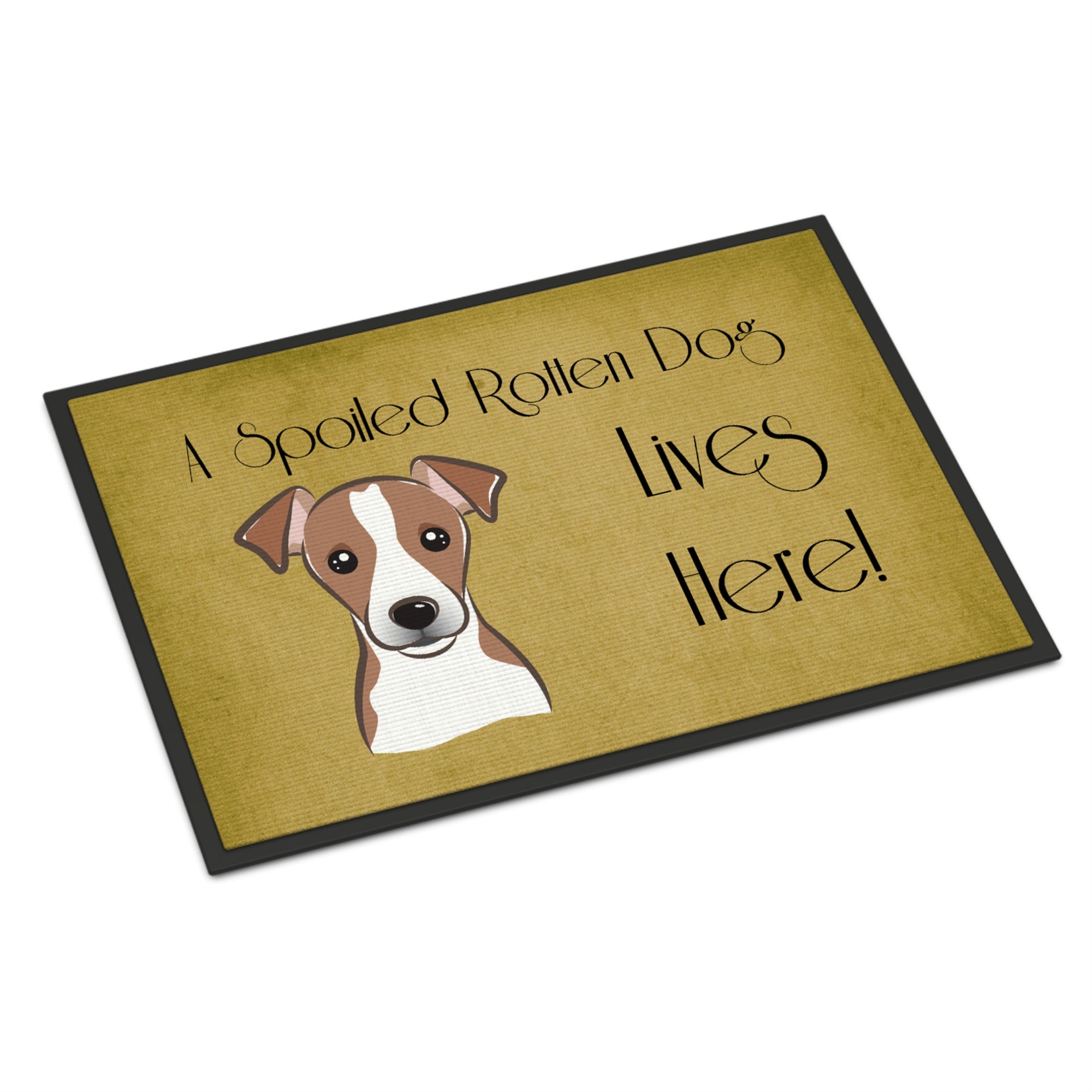 Caroline'S Treasures Bb1508Mat Jack Russell Terrier Spoiled Dog Lives Here Indoor Or Outdoor Mat, 18 X 27, Multicolor