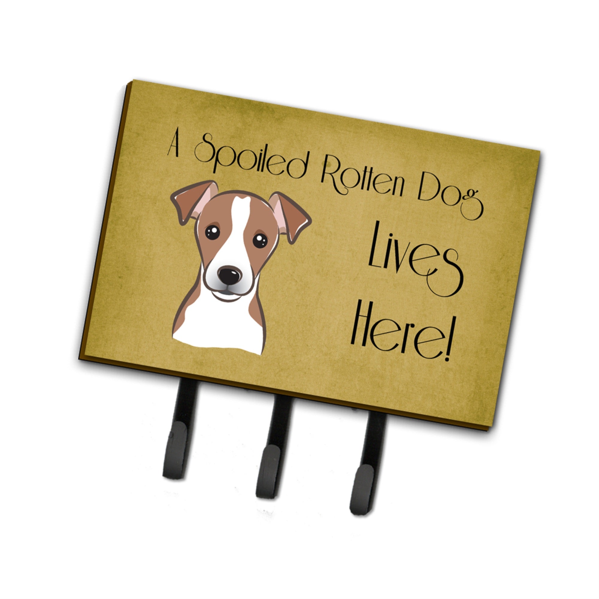 Caroline'S Treasures Bb1508Th68 Jack Russell Terrier Spoiled Dog Lives Here Leash Or Key Holder, Large, Multicolor