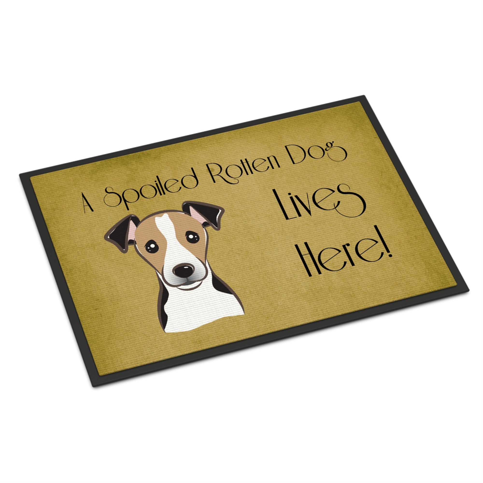 Caroline'S Treasures Bb1509Jmat Jack Russell Terrier Spoiled Dog Lives Here Indoor Or Outdoor Mat, 24 X 36, Multicolor