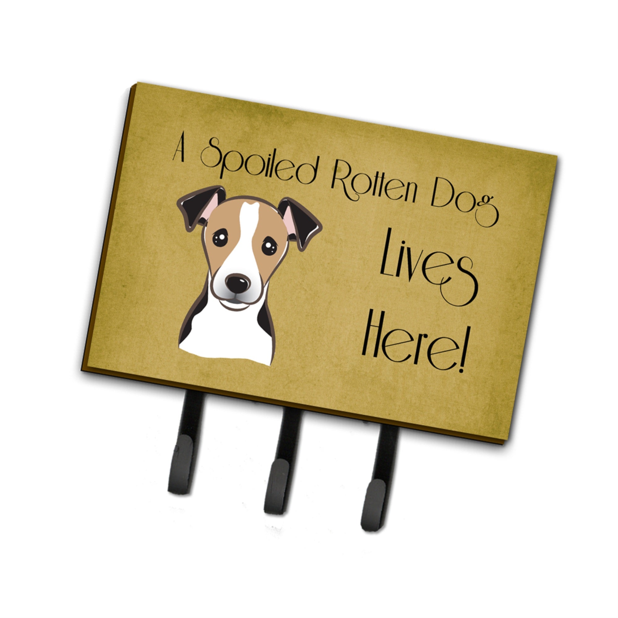 Caroline'S Treasures Bb1509Th68 Jack Russell Terrier Spoiled Dog Lives Here Leash Or Key Holder, Large, Multicolor