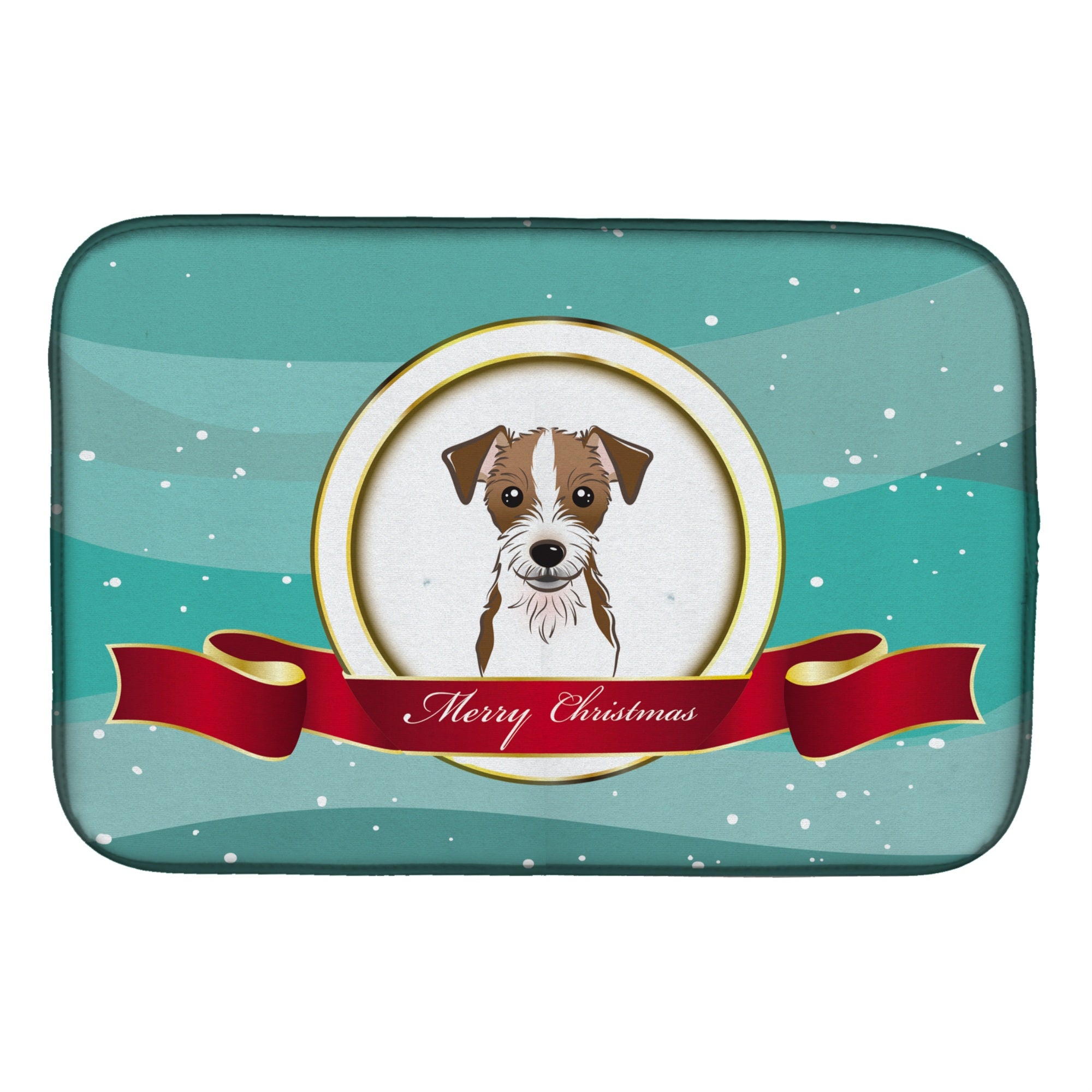 Caroline'S Treasures Jack Russell Terrier Merry Christmas Dish Drying Mat, 14 X 21