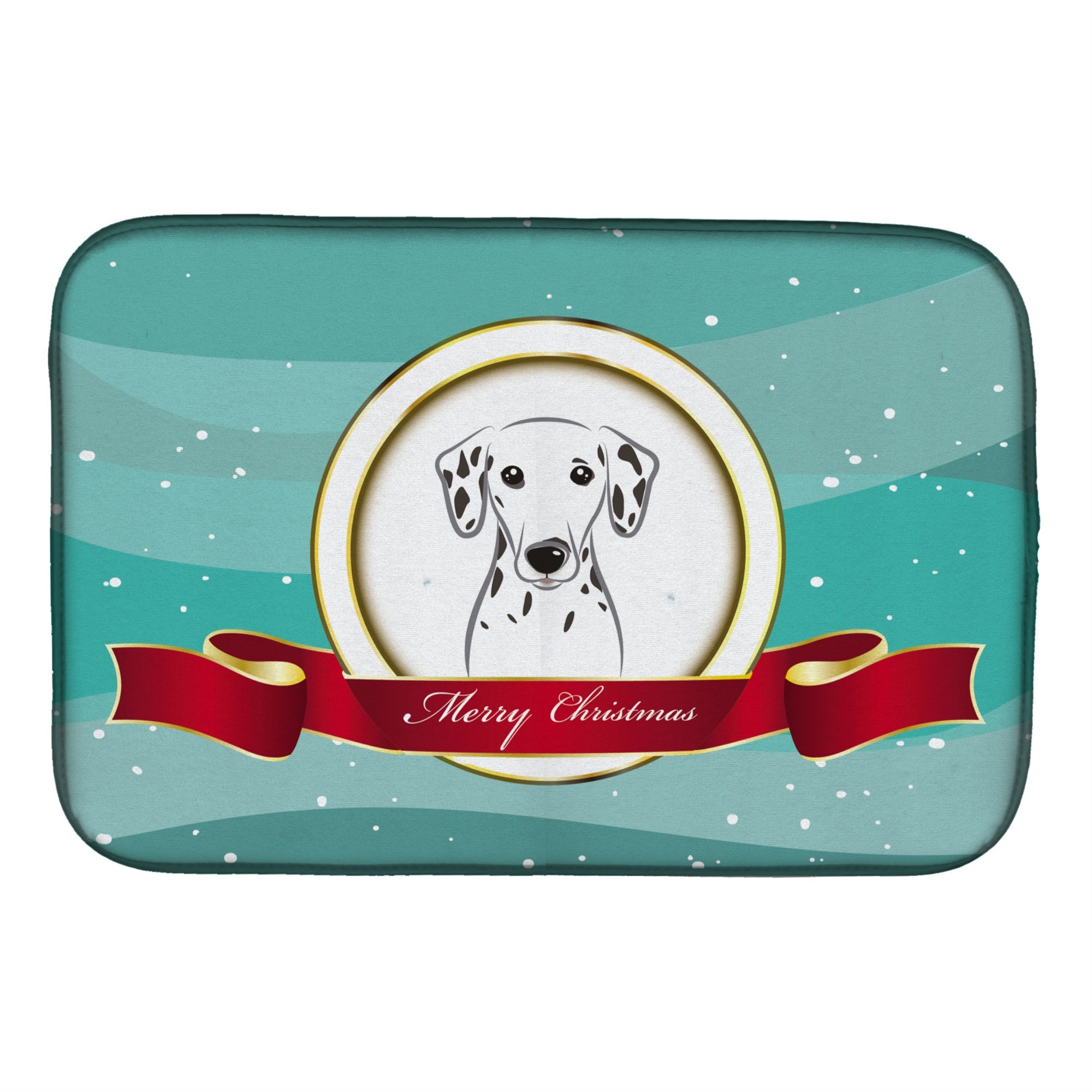 Caroline'S Treasures Dalmatian Merry Christmas Dish Drying Mat, 14 X 21