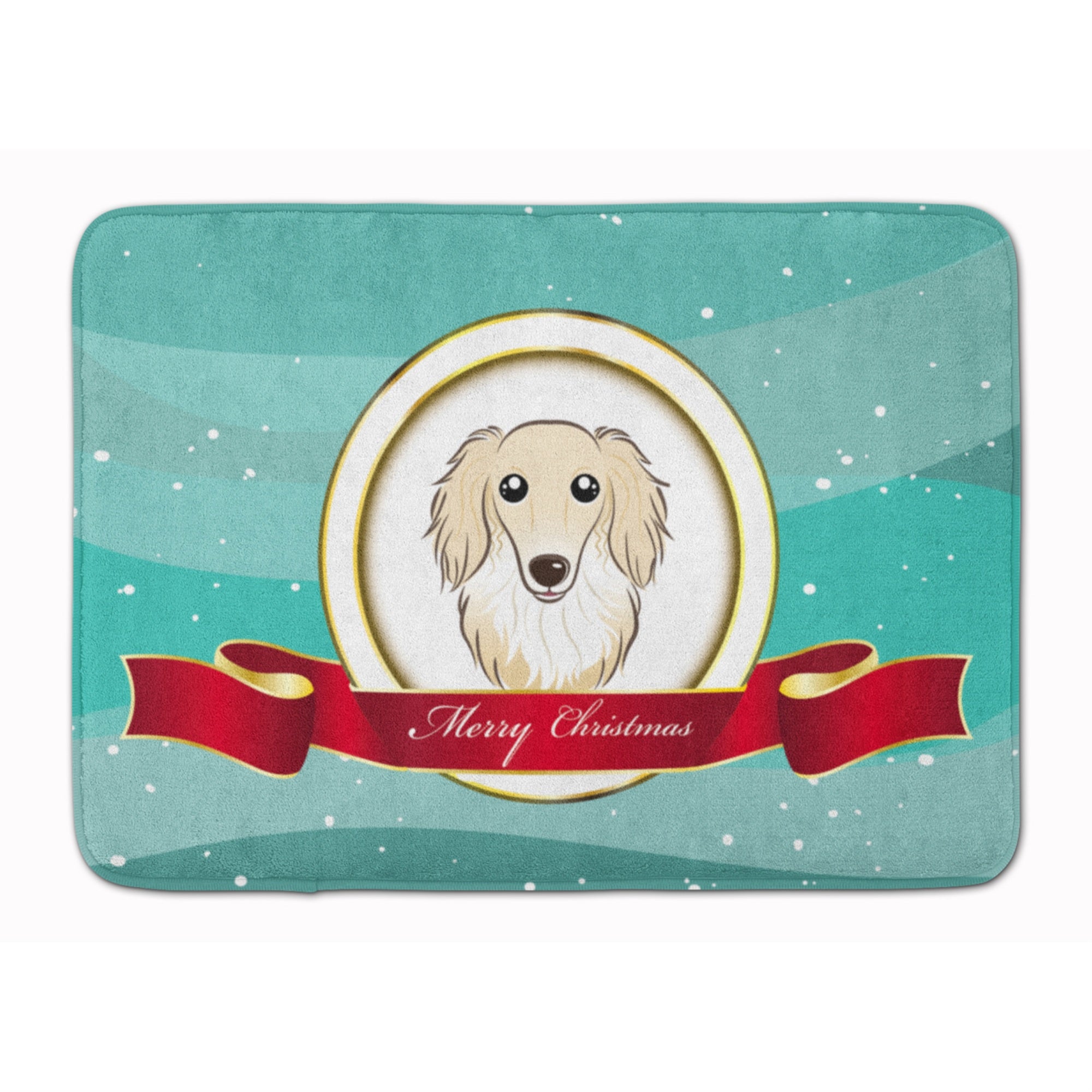 Caroline'S Treasures Longhair Creme Dachshund Christmas Floor Mat, 19 X 27, Multicolor