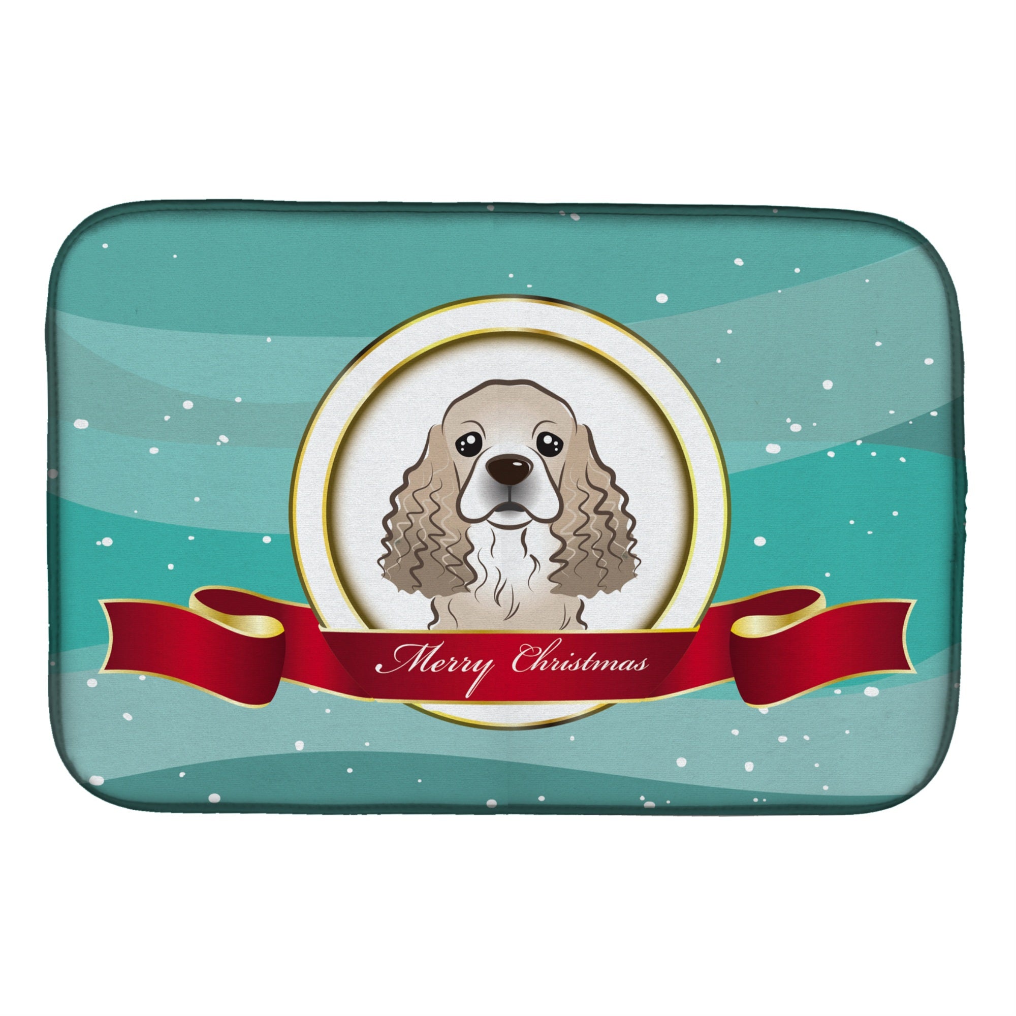 Caroline'S Treasures Cocker Spaniel Merry Christmas Dish Drying Mat, 14 X 21