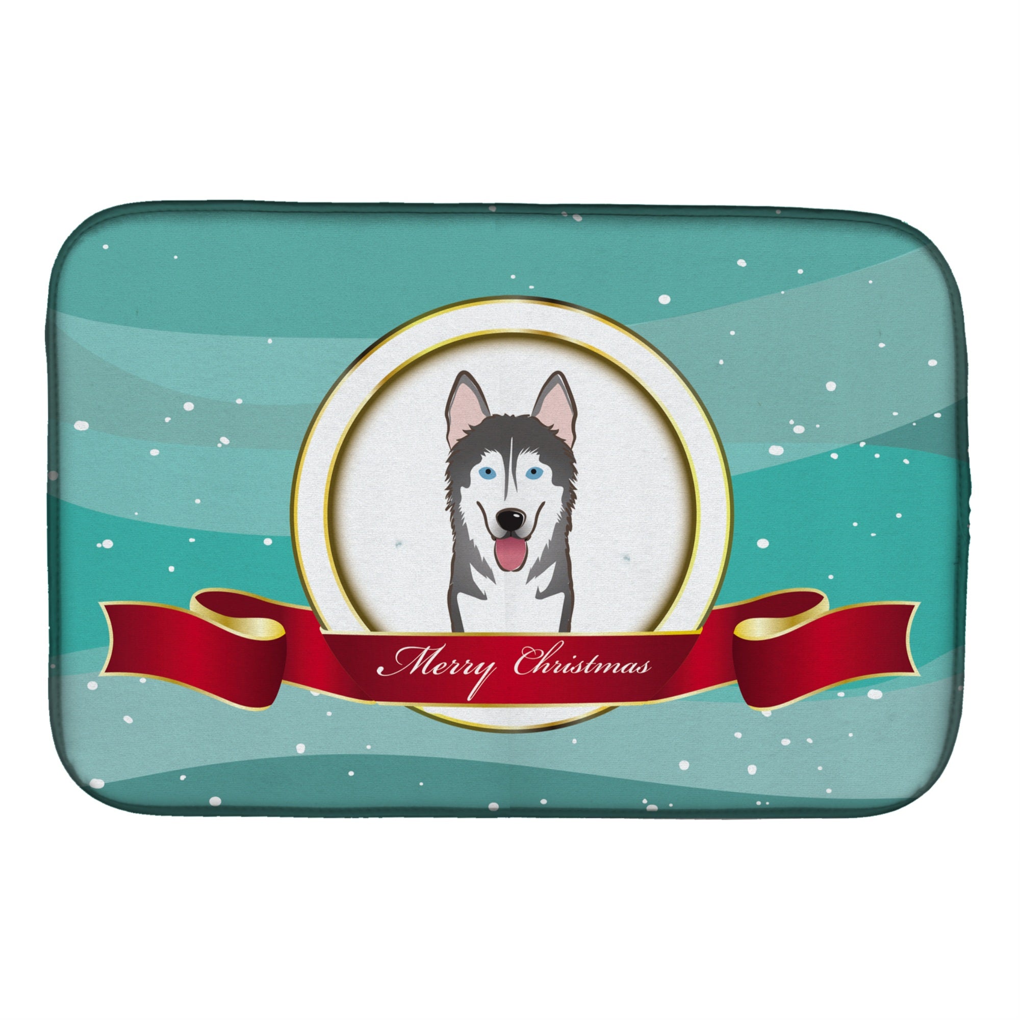 Caroline'S Treasures Alaskan Malamute Merry Christmas Dish Drying Mat, 14 X 21