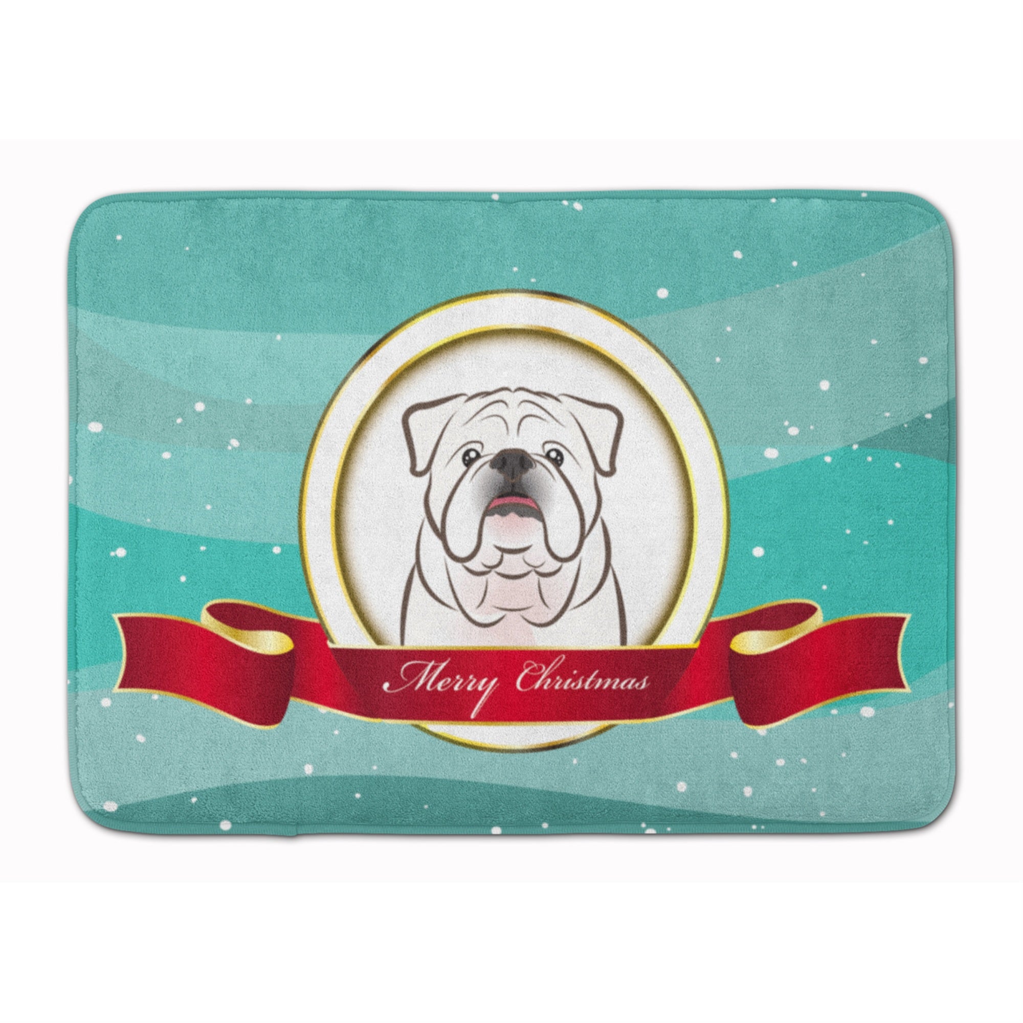 Caroline'S Treasures White English Bulldog Merry Christmas Floor Mat, 19 X 27, Multicolor