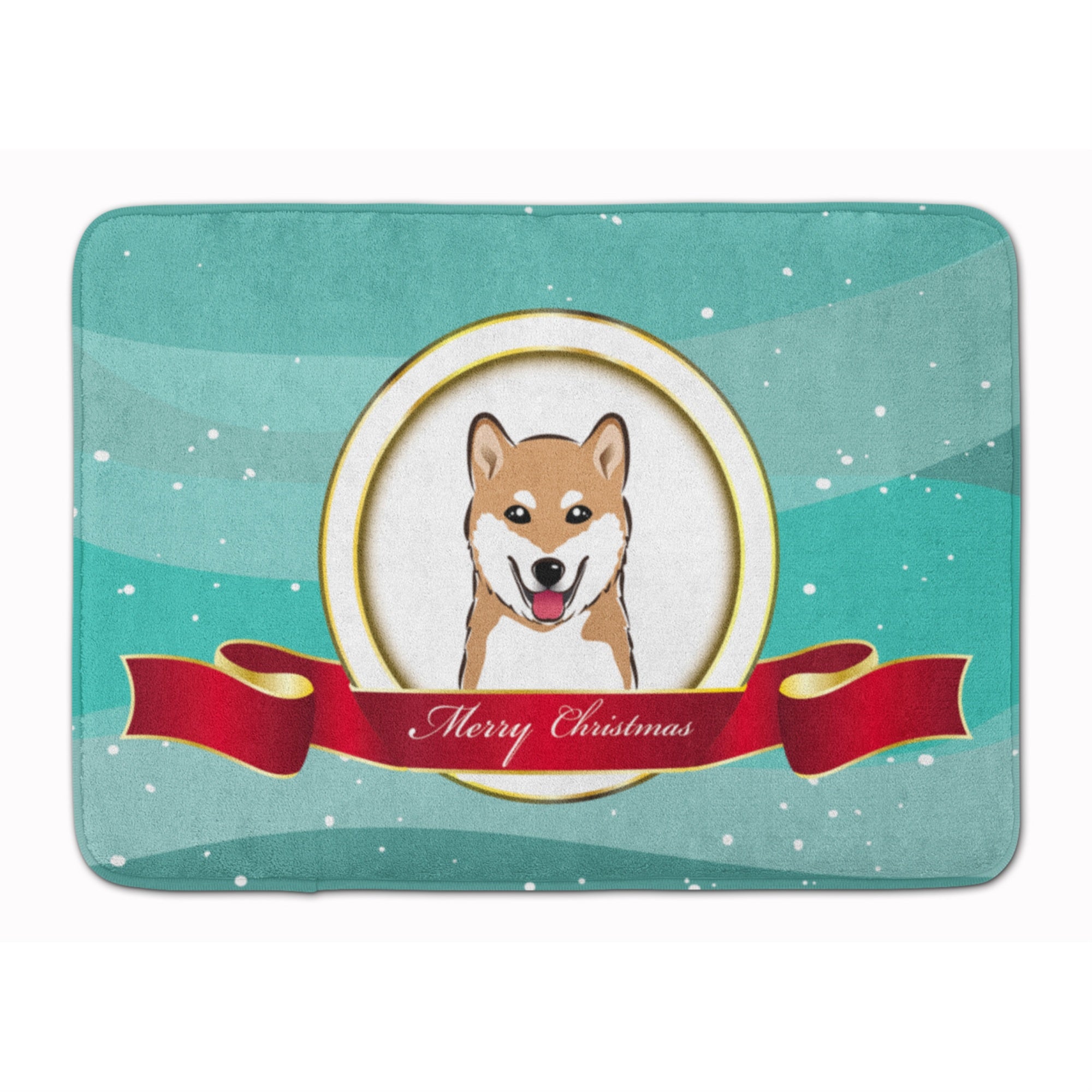 Caroline'S Treasures Shiba Inu Merry Christmas Floor Mat, 19 X 27, Multicolor