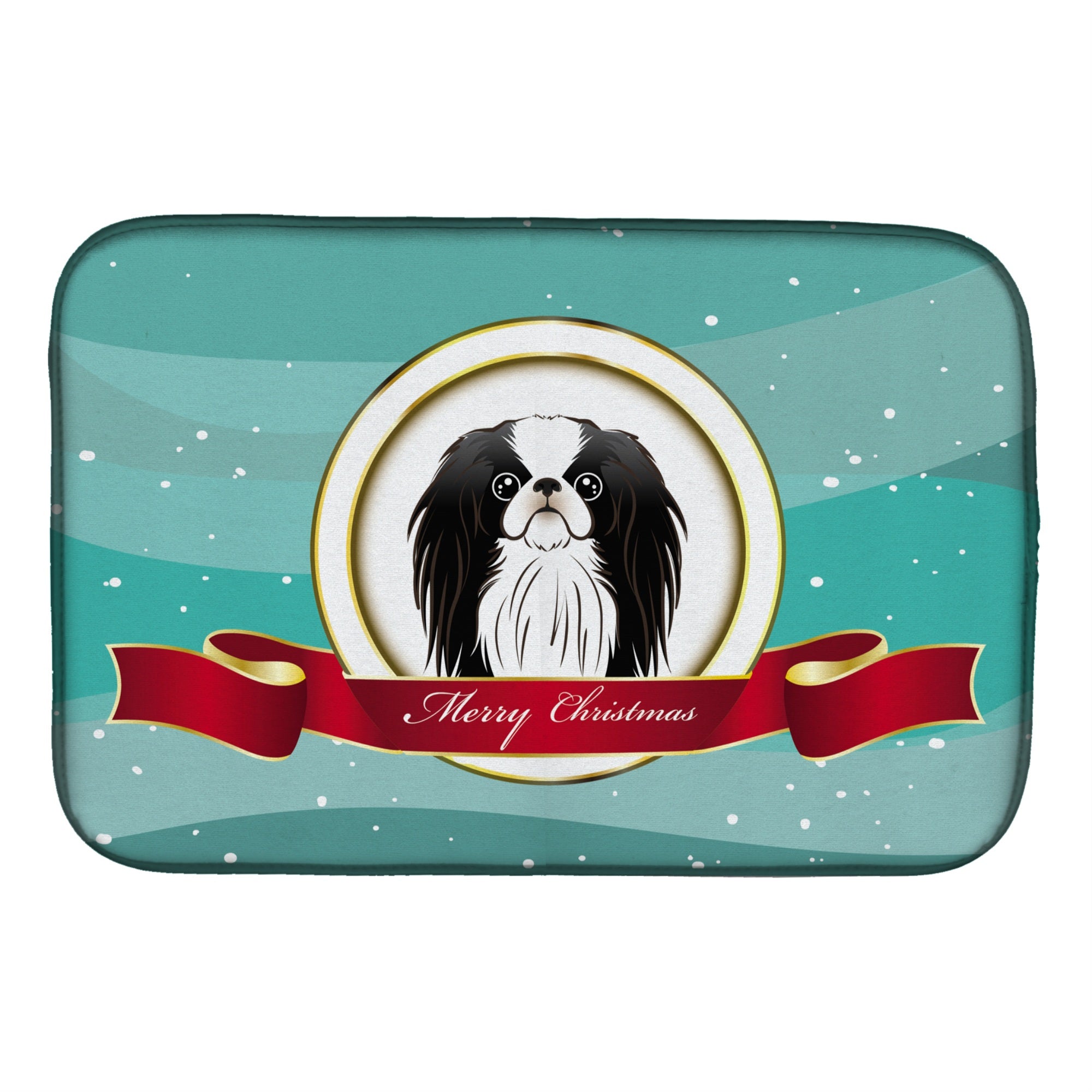 Caroline'S Treasures Japanese Chin Merry Christmas Dish Drying Mat, 14 X 21