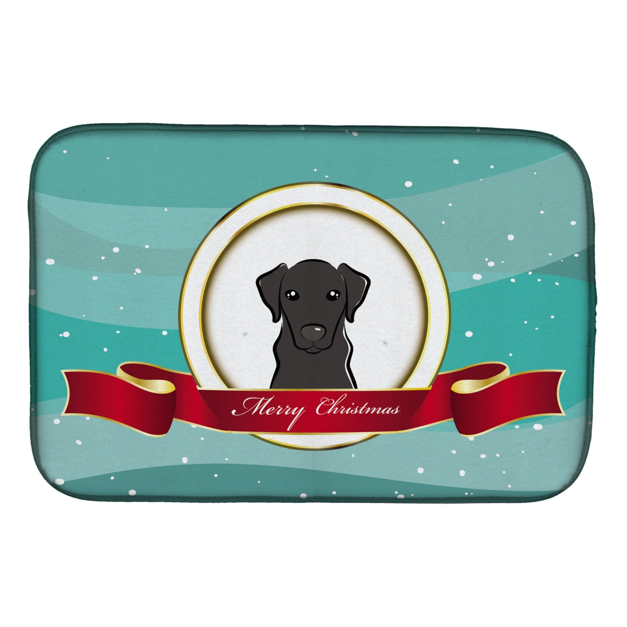 Caroline'S Treasures Black Labrador Merry Christmas Dish Drying Mat, 14 X 21