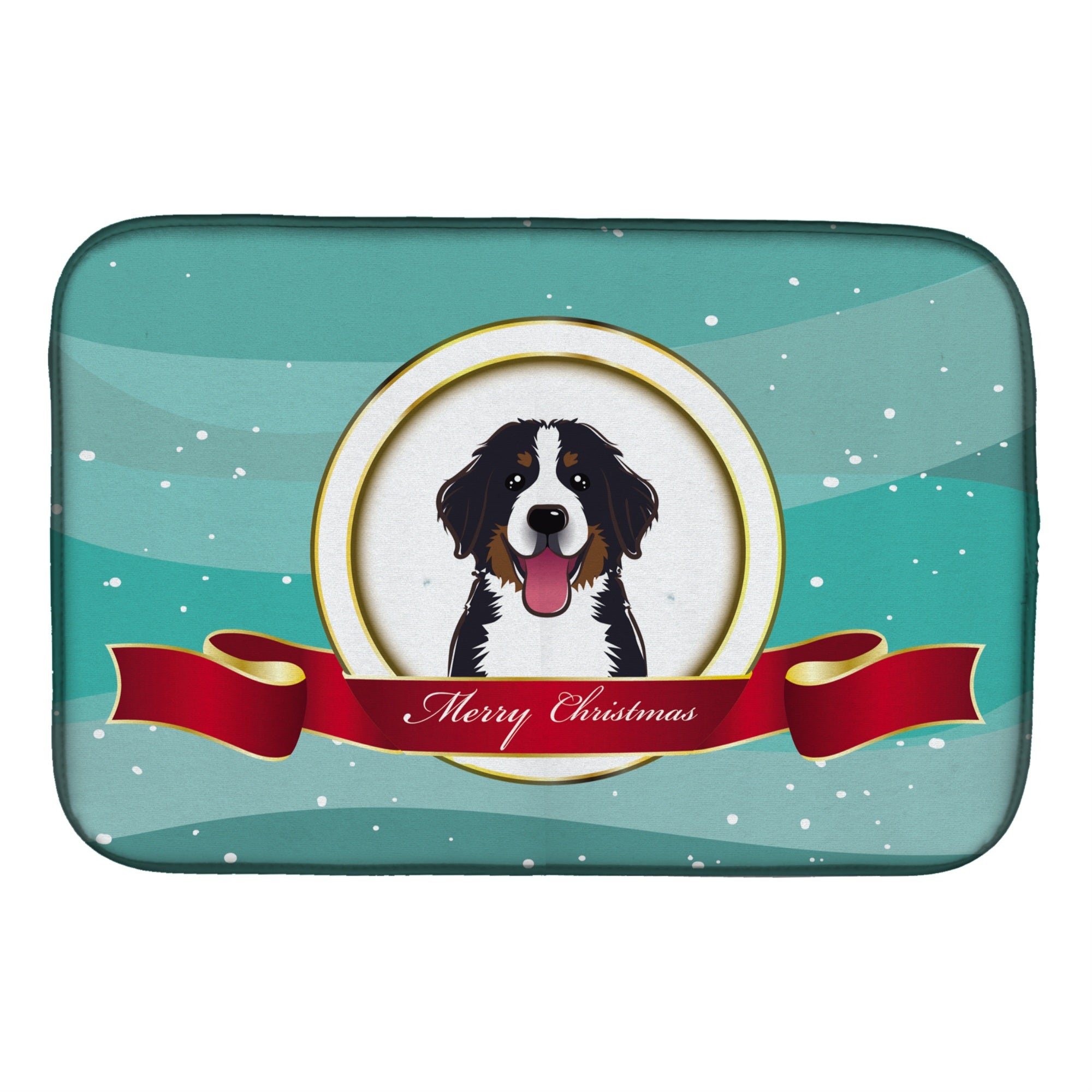 Caroline'S Treasures Bernese Mountain Dog Merry Christmas Dish Drying Mat, 14 X 21