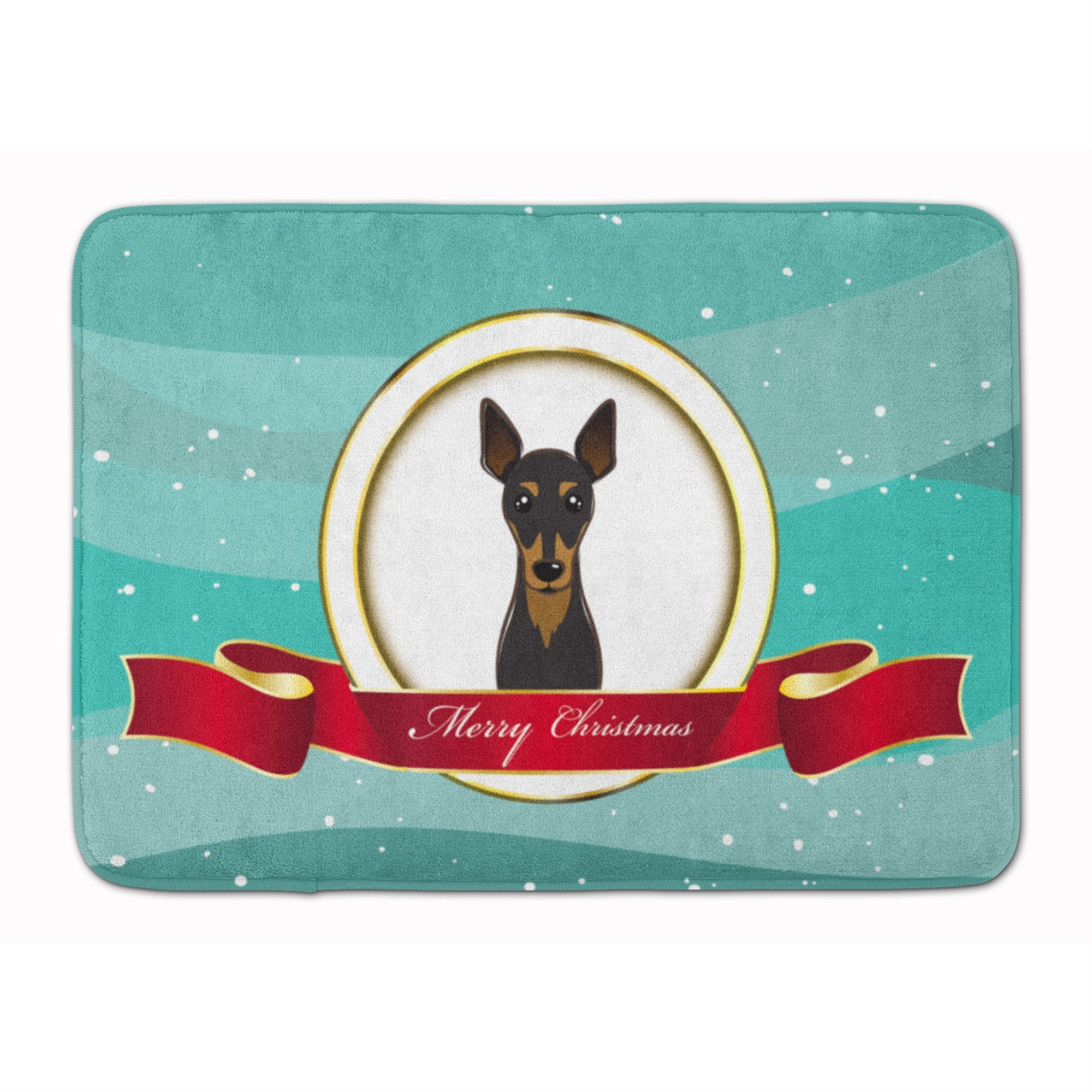 Caroline'S Treasures Min Pin Merry Christmas Floor Mat, 19 X 27, Multicolor