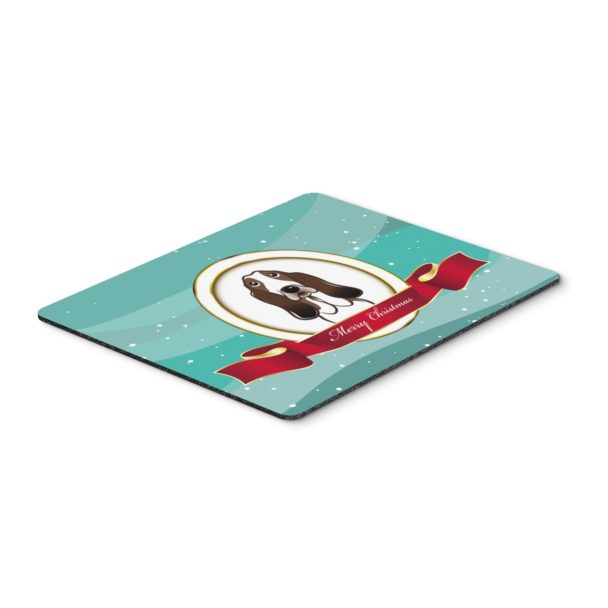 Caroline'S Treasures Basset Hound Merry Christmas Mouse Pad, Hot Pad Or Trivet, Multicolor (Bb1553Mp)