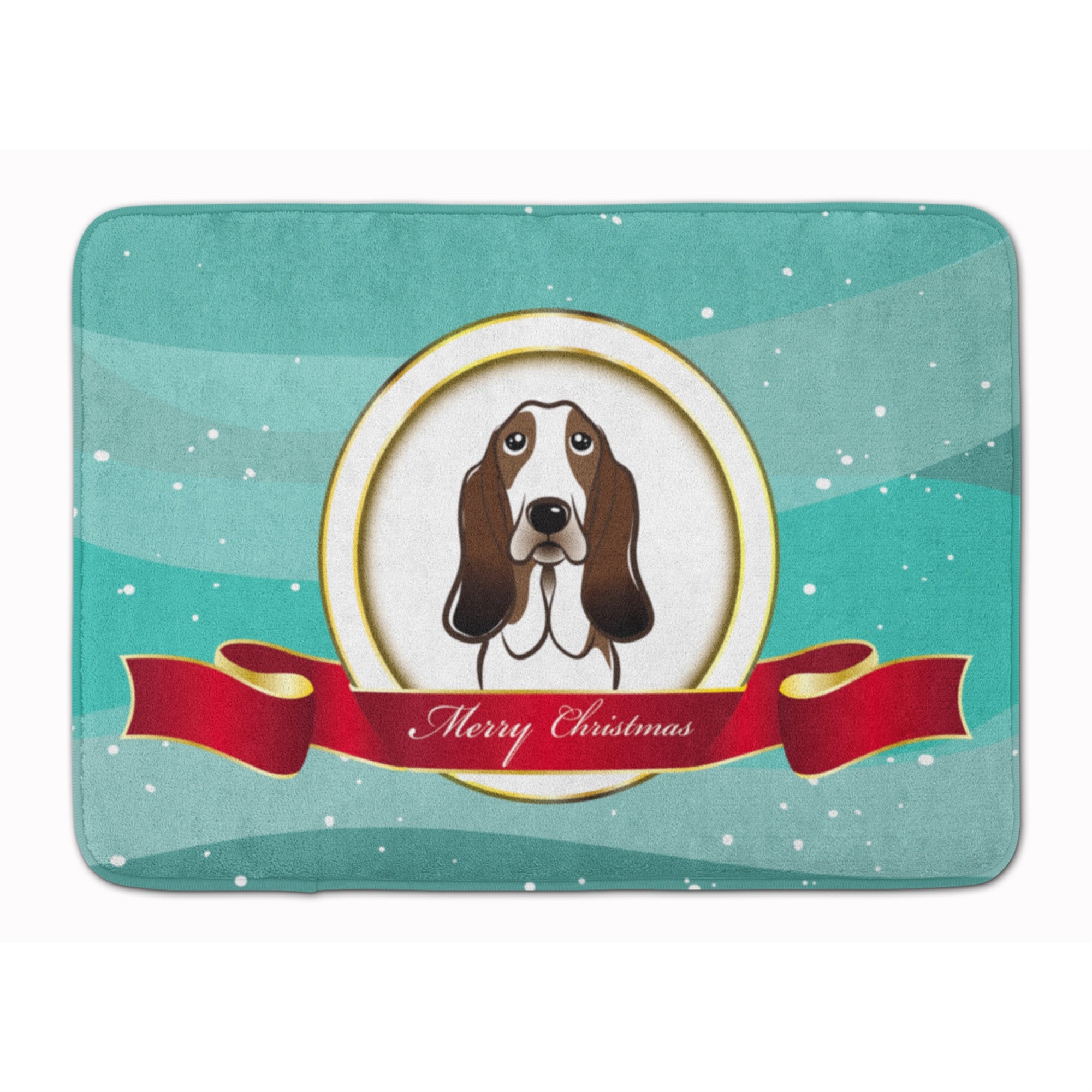 Caroline'S Treasures Basset Hound Merry Christmas Floor Mat, 19 X 27, Multicolor