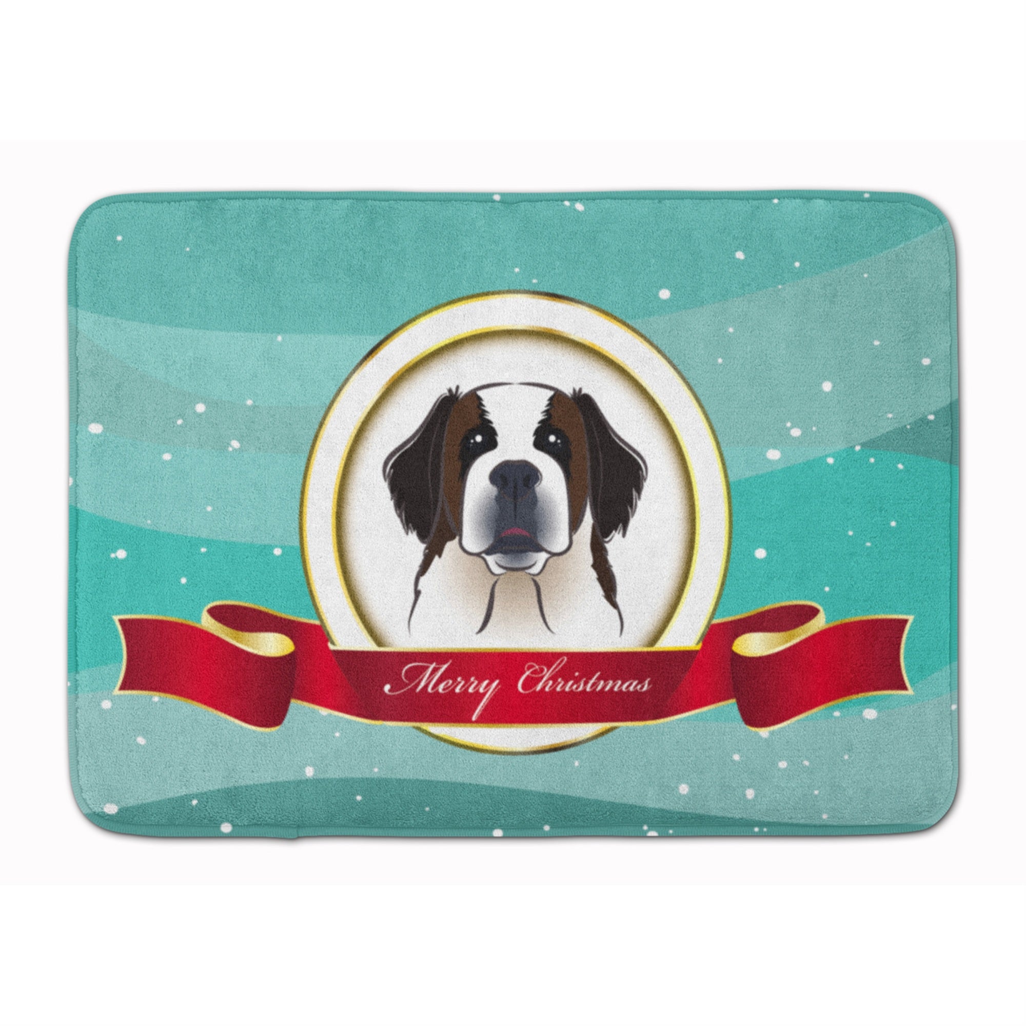 Caroline'S Treasures Saint Bernard Merry Christmas Floor Mat, 19 X 27, Multicolor