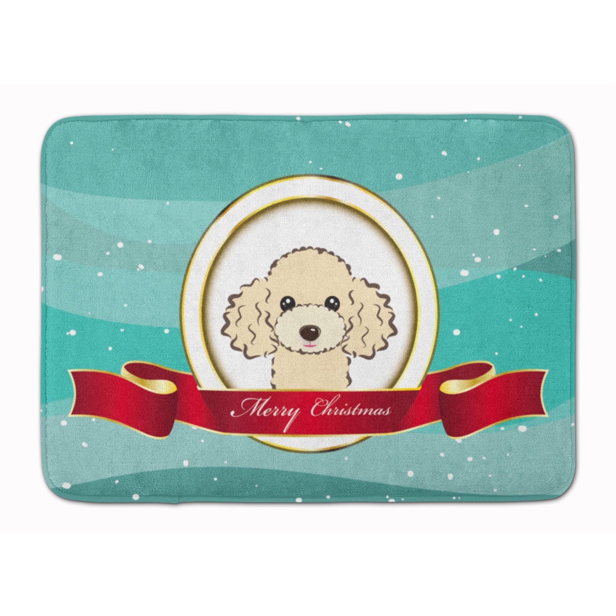 Caroline'S Treasures Buff Poodle Merry Christmas Floor Mat, 19 X 27, Multicolor