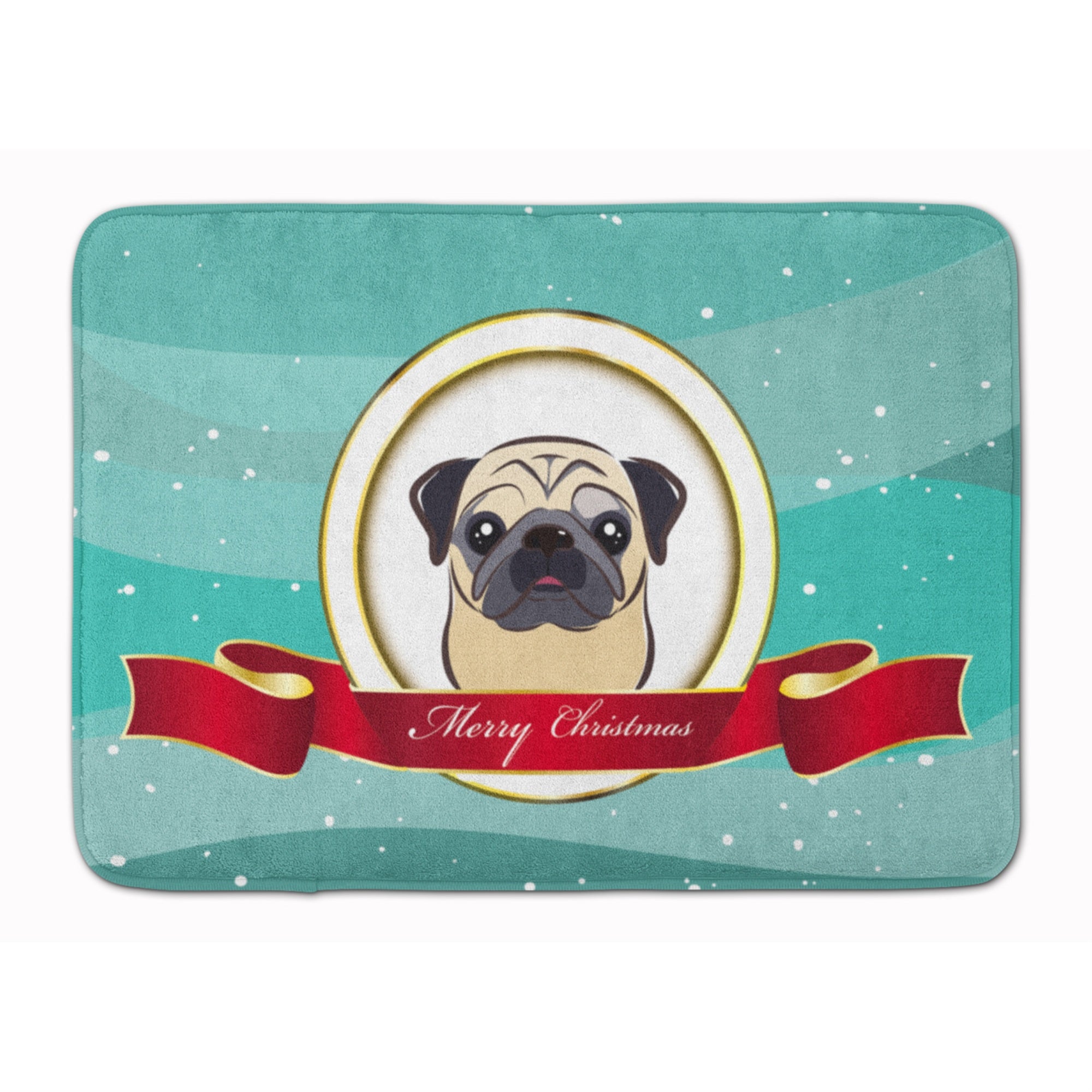 Caroline'S Treasures Fawn Pug Merry Christmas Floor Mat, 19 X 27, Multicolor