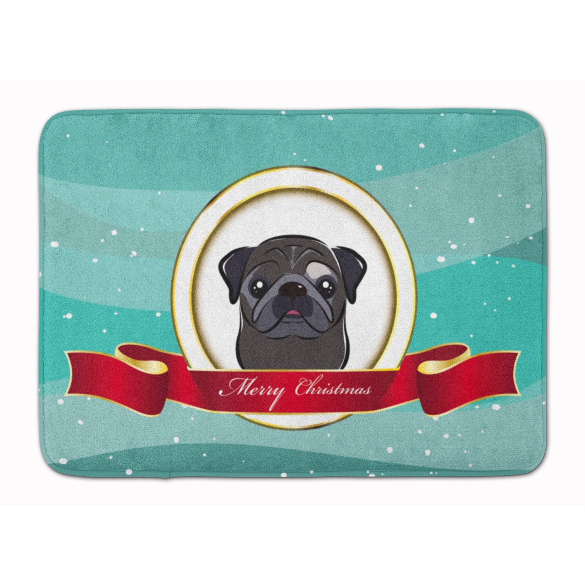 Caroline'S Treasures Black Pug Merry Christmas Floor Mat, 19 X 27, Multicolor
