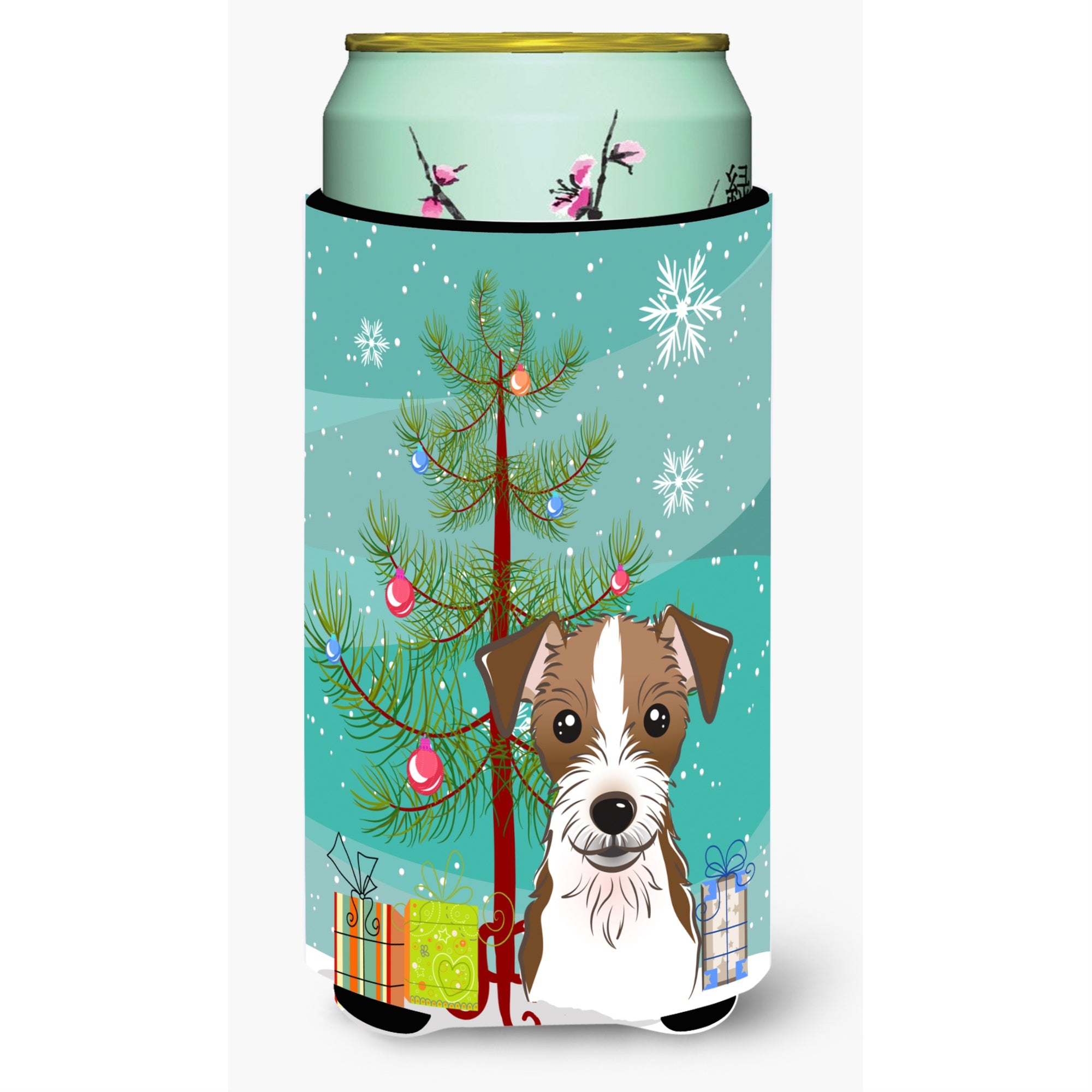 Caroline'S Treasures Bb1574Tbc Christmas Tree And Jack Russell Terrier Tall Boy Koozie Hugger, Multicolor