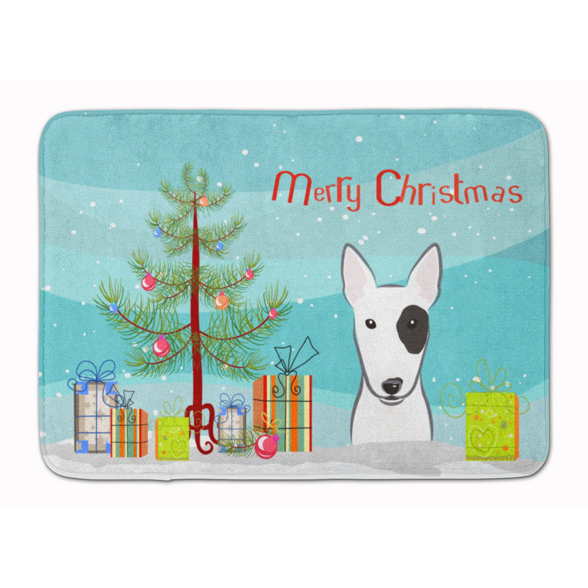 Caroline'S Treasures Christmas Tree And Bull Terrier Floor Mat, 19 X 27, Multicolor