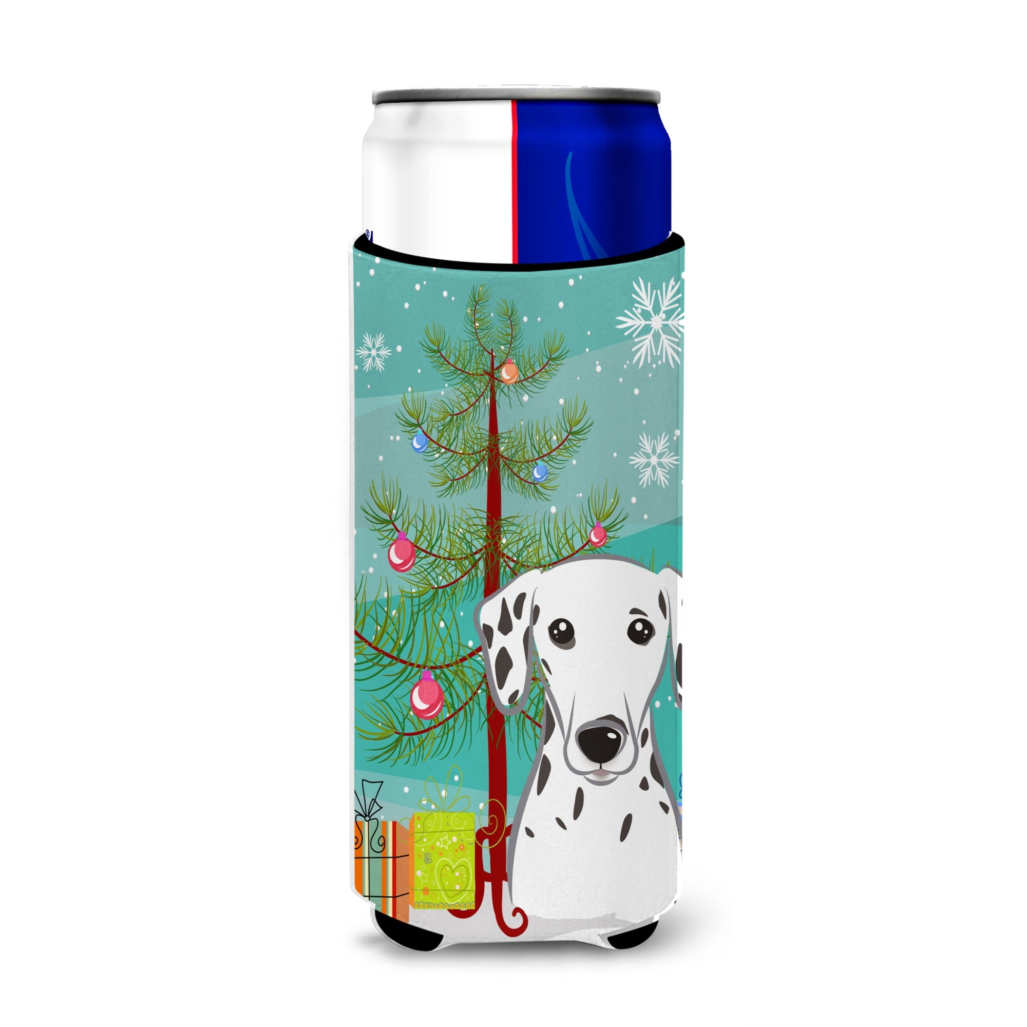 Caroline'S Treasures Christmas Tree And Dalmatian Michelob Ultra Koozies For Slim Cans, Multicolor