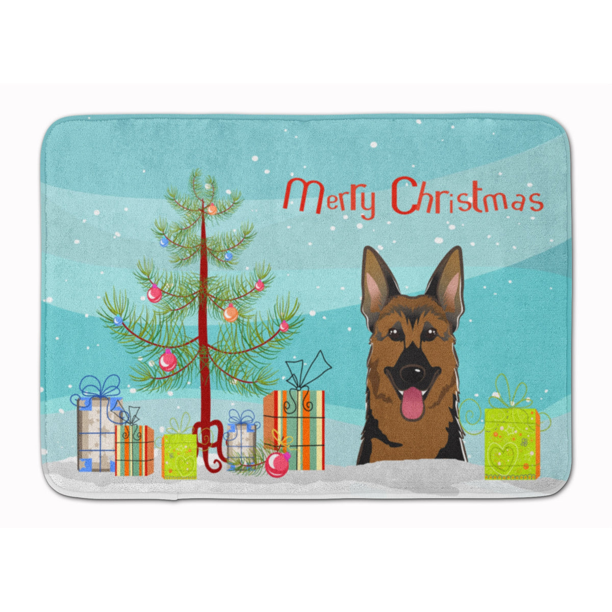 Caroline'S Treasures Christmas Tree And German Shepherd Floor Mat, 19 X 27, Multicolor