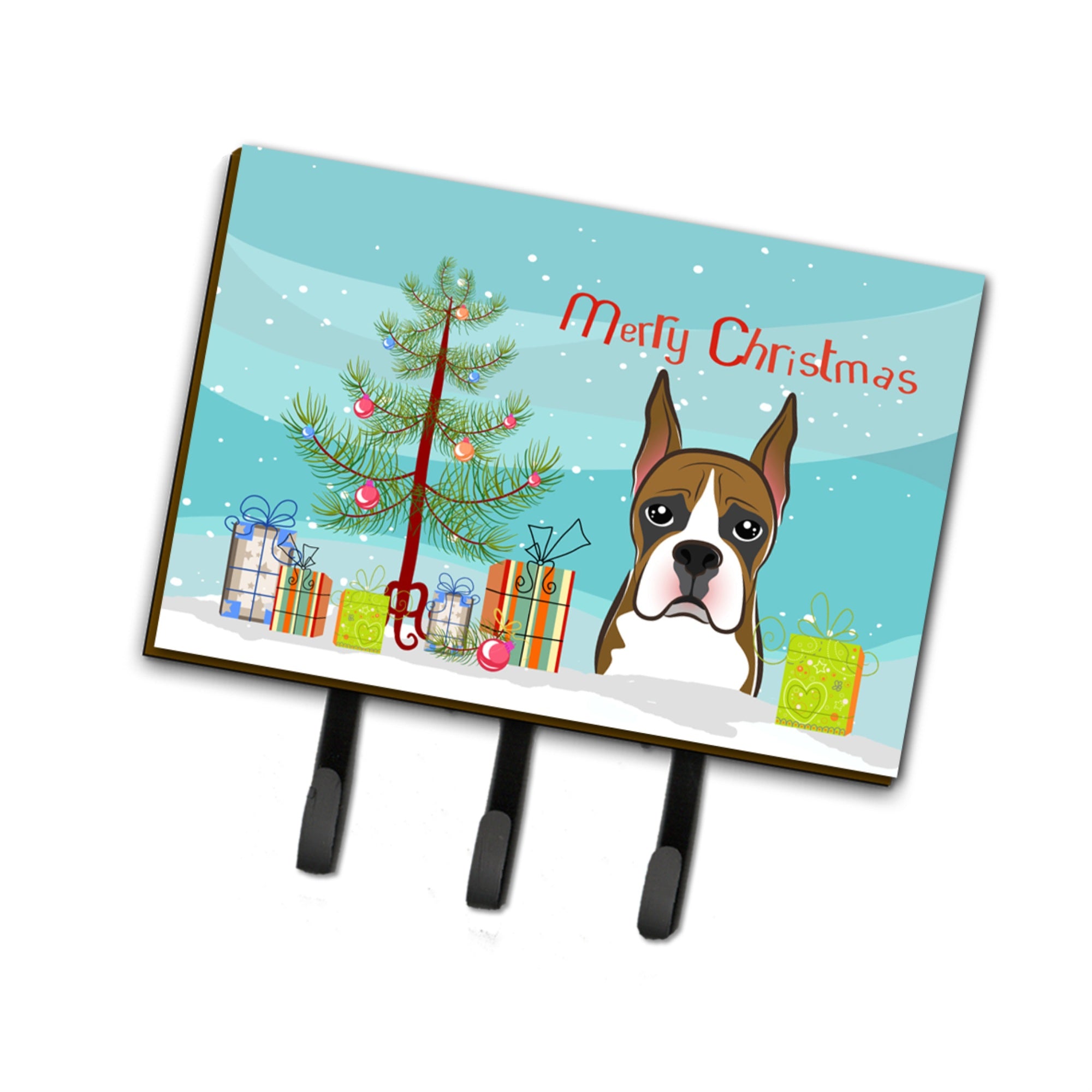 Caroline'S Treasures Bb1595Th68 Christmas Tree And Boxer Leash Or Key Holder, Large, Multicolor