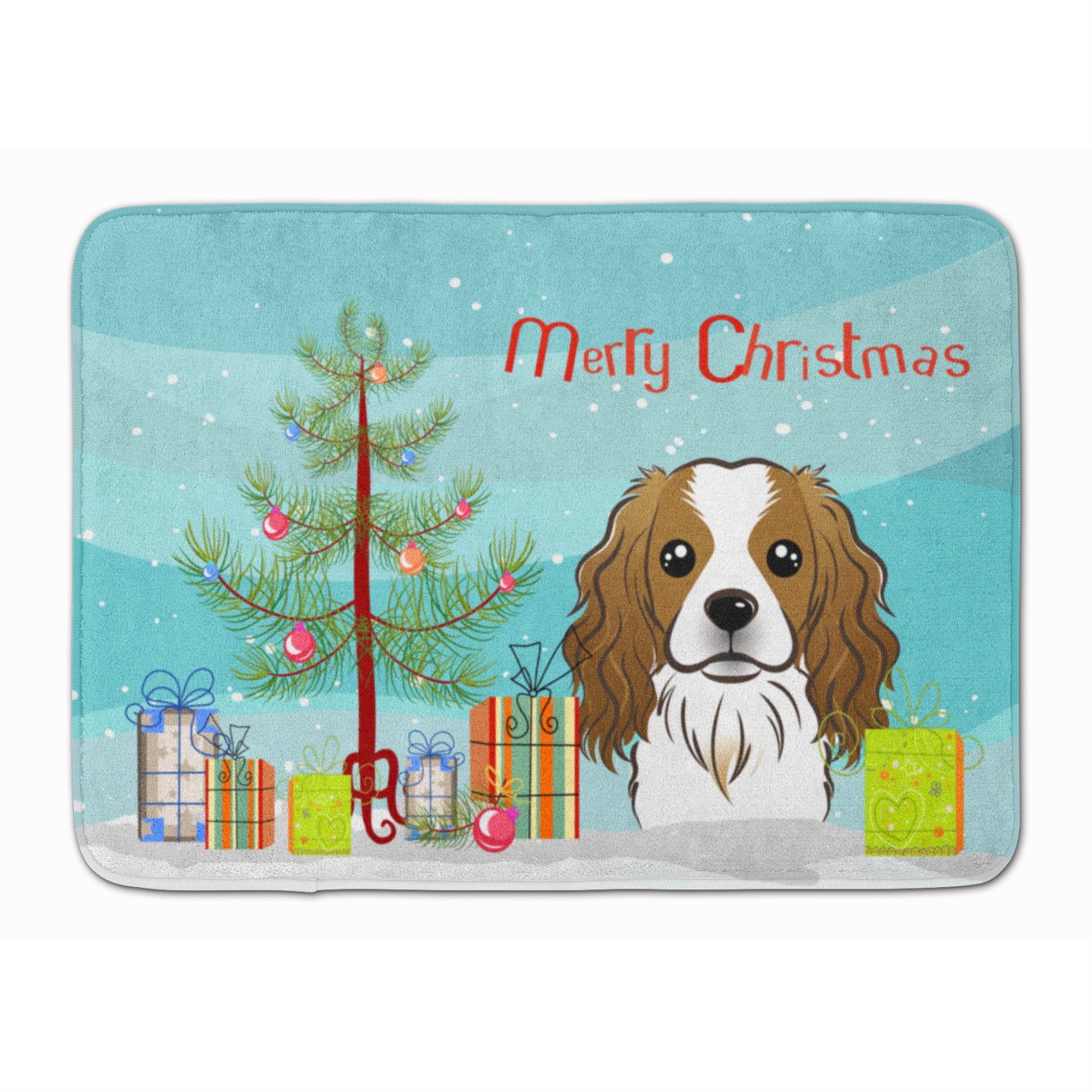 Caroline'S Treasures Christmas Tree And Cavalier Spaniel Floor Mat, 19 X 27, Multicolor